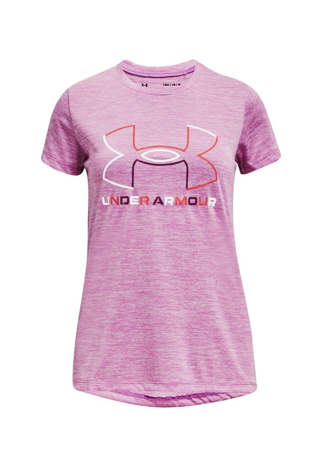 Polera manga corta grande Tech niña Morado-0