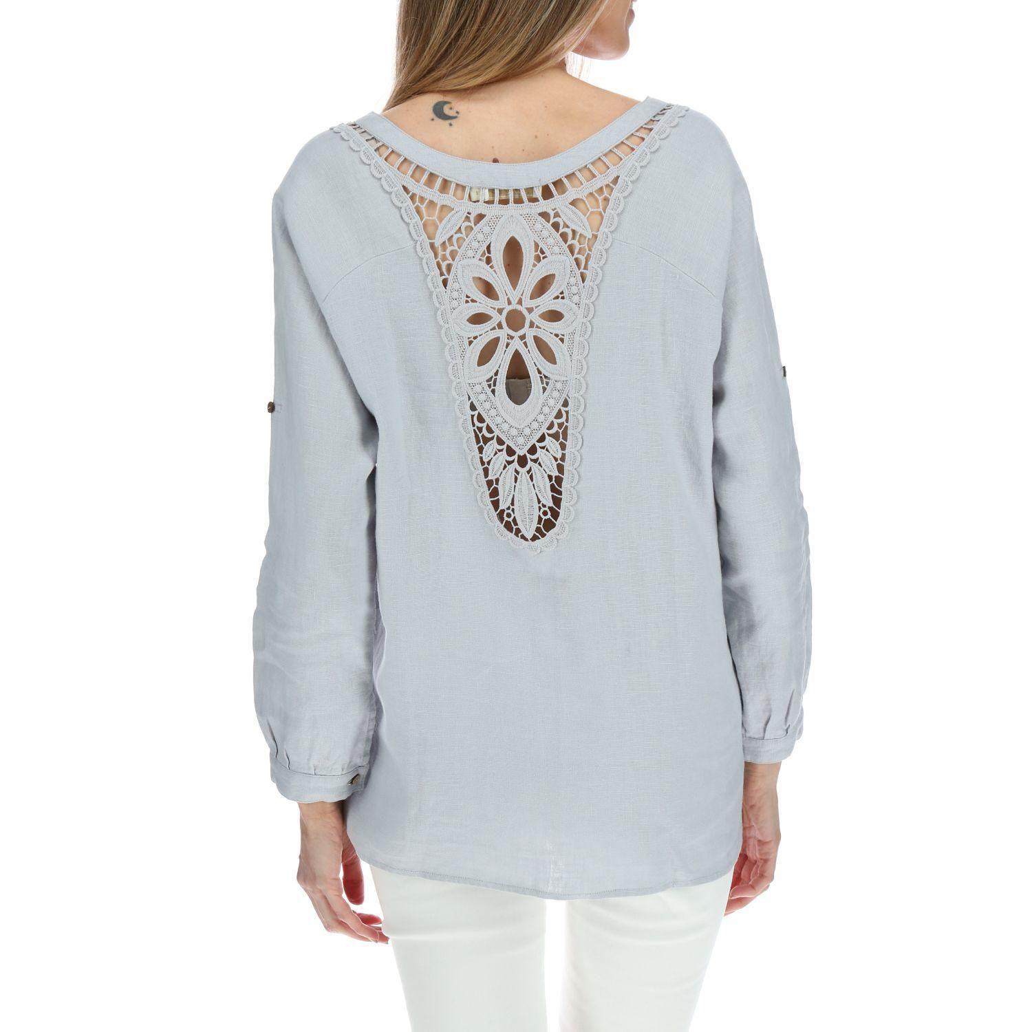 Blusa Manga Larga Mujer Maite Celeste-2