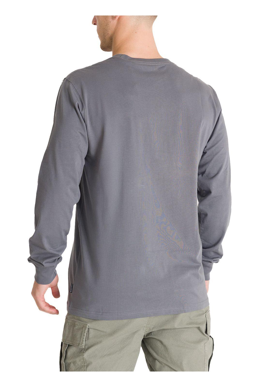 Polera Manga Larga Hombre Mini Chest Logo Gris Burton-3