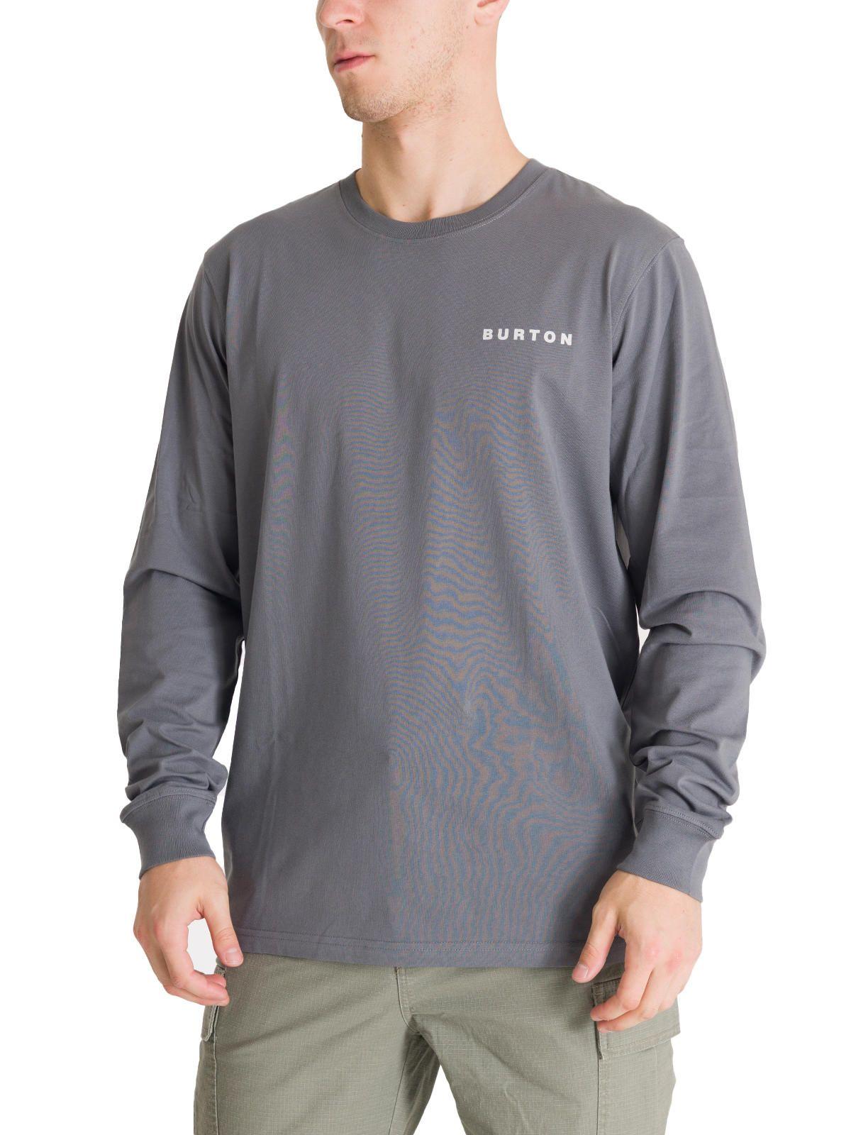 Polera Manga Larga Hombre Mini Chest Logo Gris Burton-0
