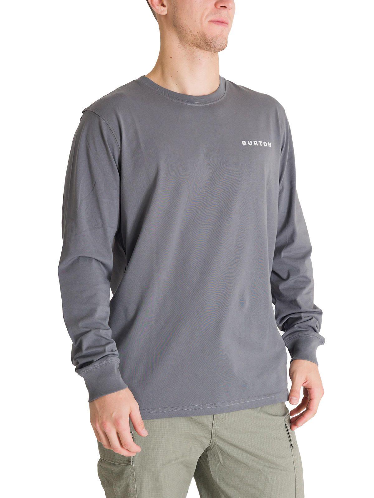 Polera Manga Larga Hombre Mini Chest Logo Gris Burton-1