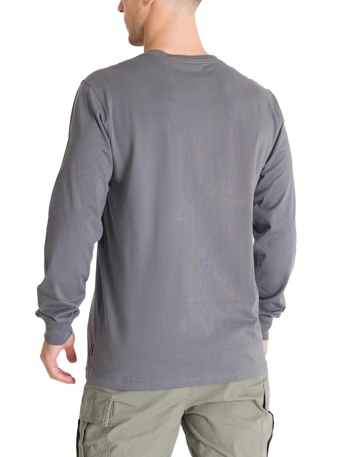 Polera Manga Larga Hombre Mini Chest Logo Gris Burton-3