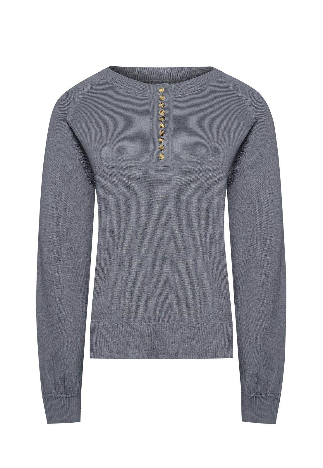 Sweater Mujer Omaha Gris -0