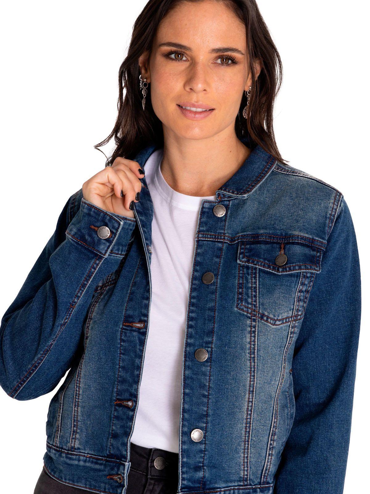 Chaqueta Denim Mujer W Foundation Denim Jacket Rojo-4