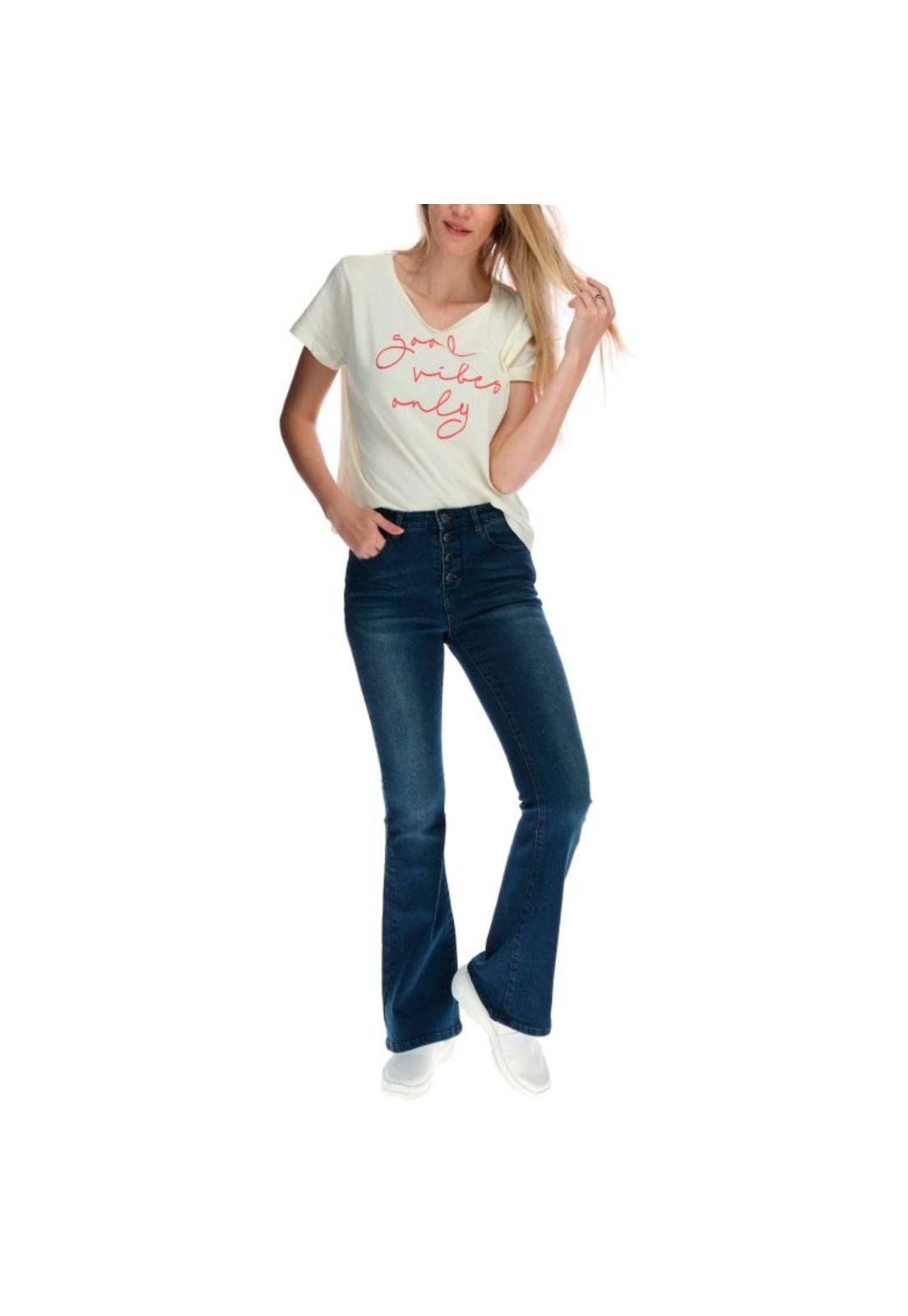 Jeans Mujer High Waist Flare Azul-4