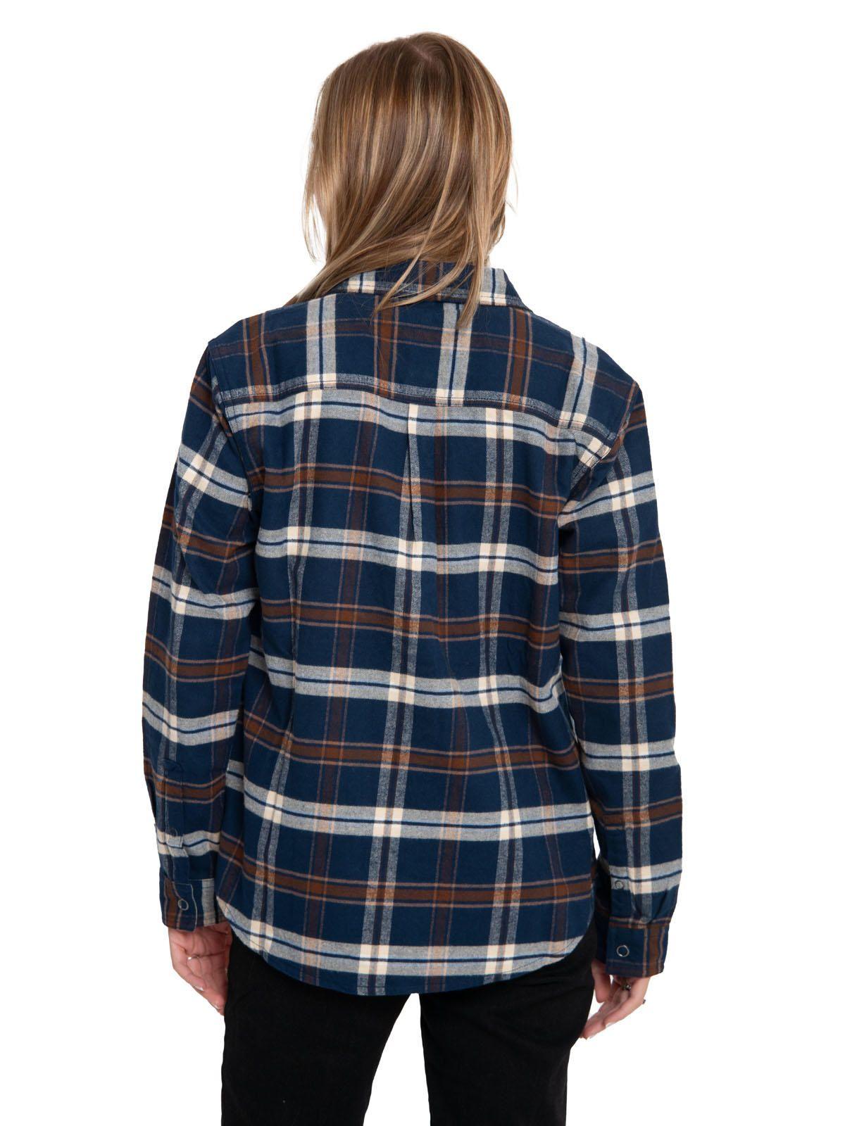 Blusa Manga Larga Mujer Flannel Azul-3