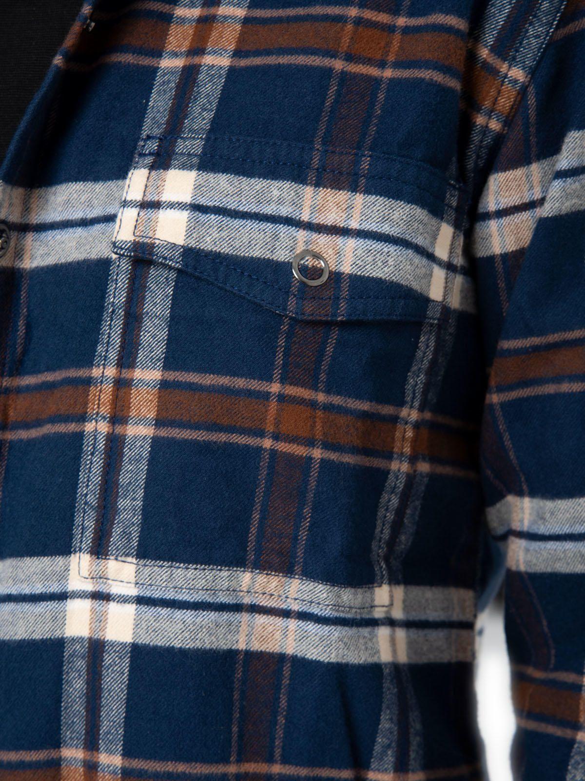 Blusa Manga Larga Mujer Flannel Azul-4