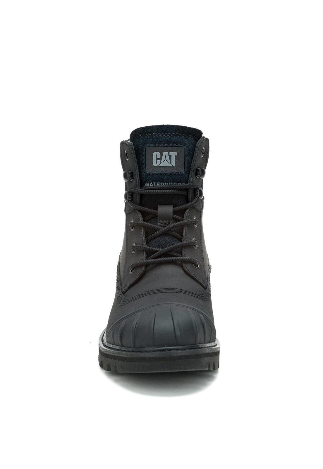 Botin Impermeable Cuero Mujer Colorado Galosh Negro-4