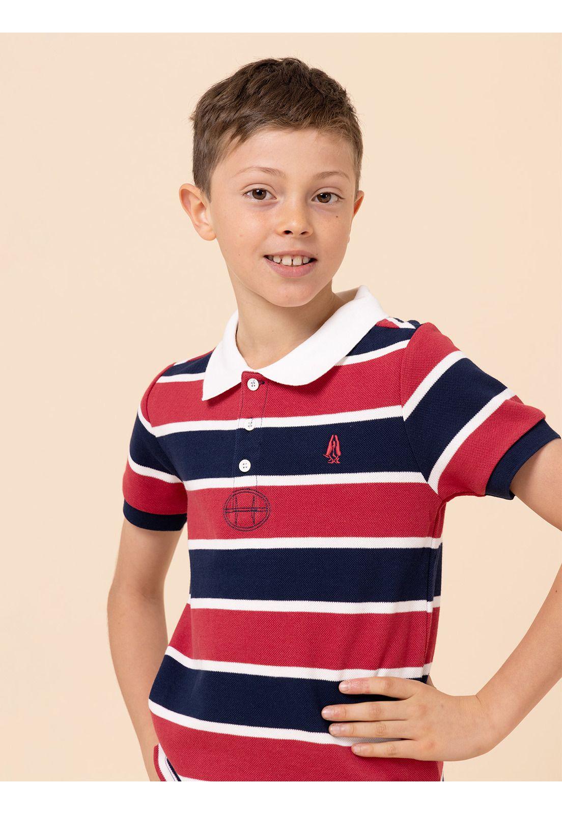 Polera Niño Pique Rojo-3