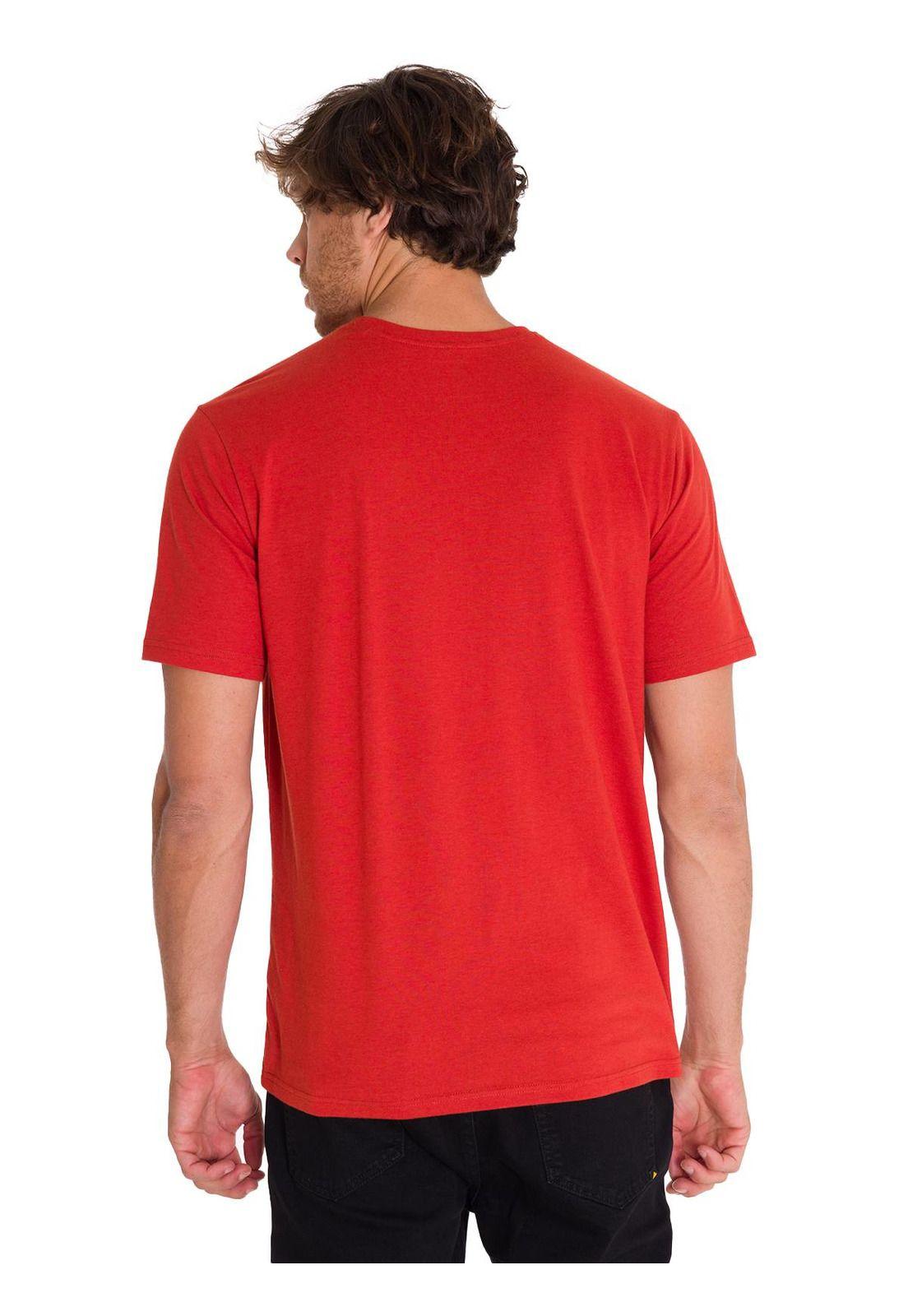 Polera Manga Corta Logoerpillar Hombre Rojo-3
