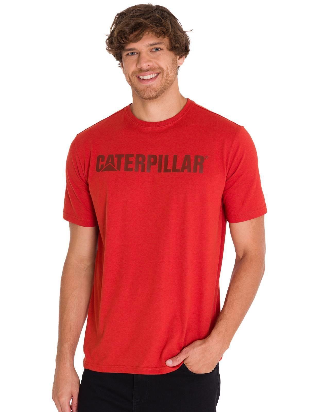 Polera Manga Corta Logoerpillar Hombre Rojo-0
