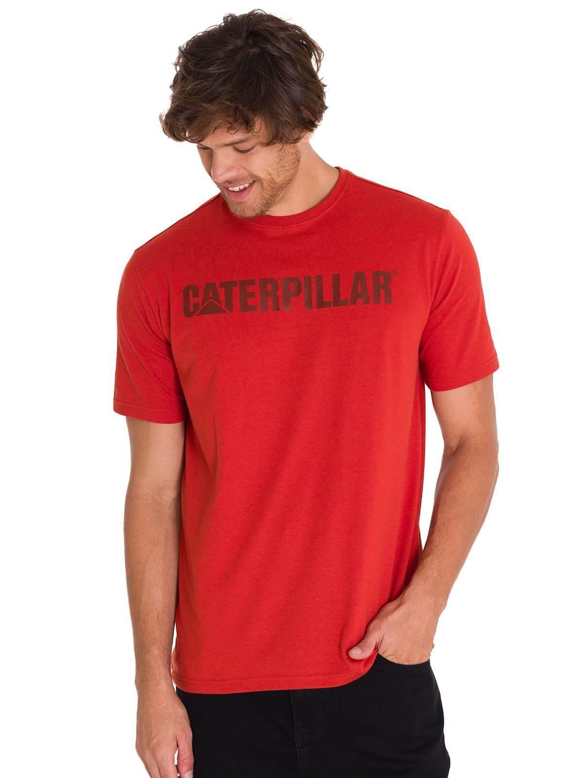 Polera Manga Corta Logoerpillar Hombre Rojo-1