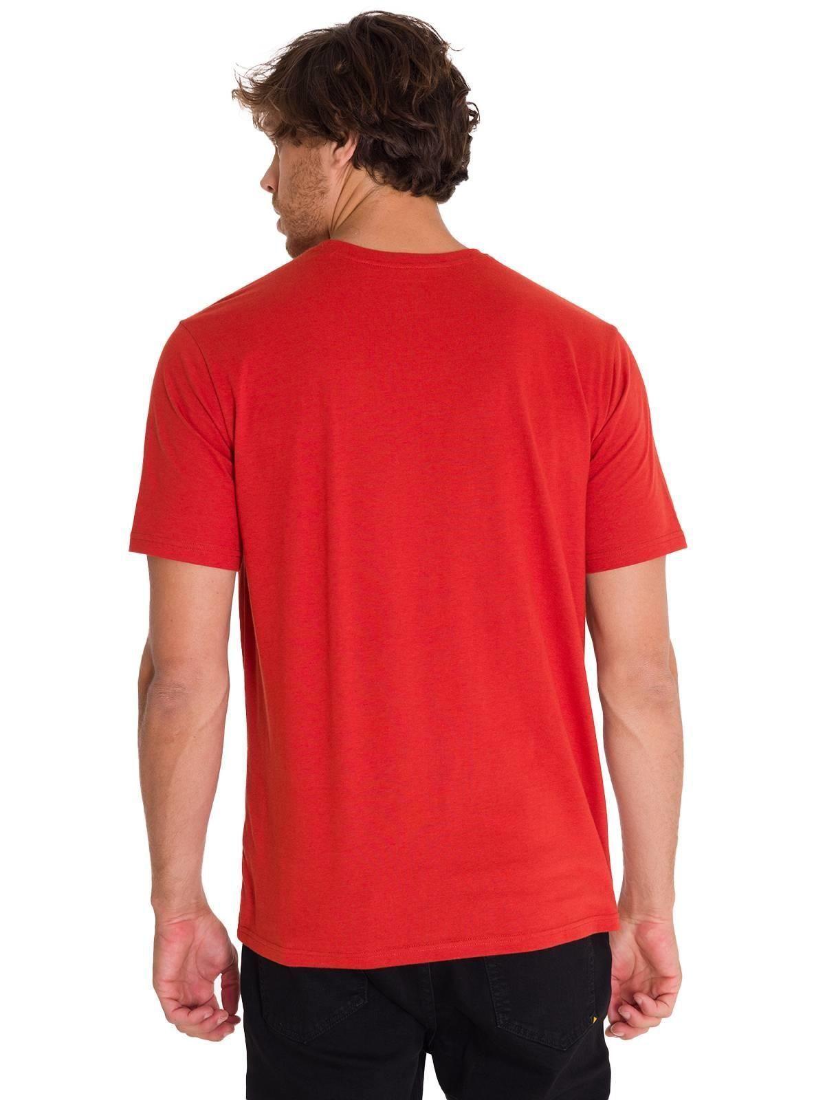 Polera Manga Corta Logoerpillar Hombre Rojo-3