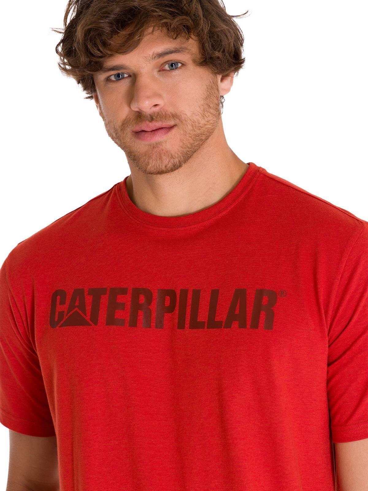 Polera Manga Corta Logoerpillar Hombre Rojo-4