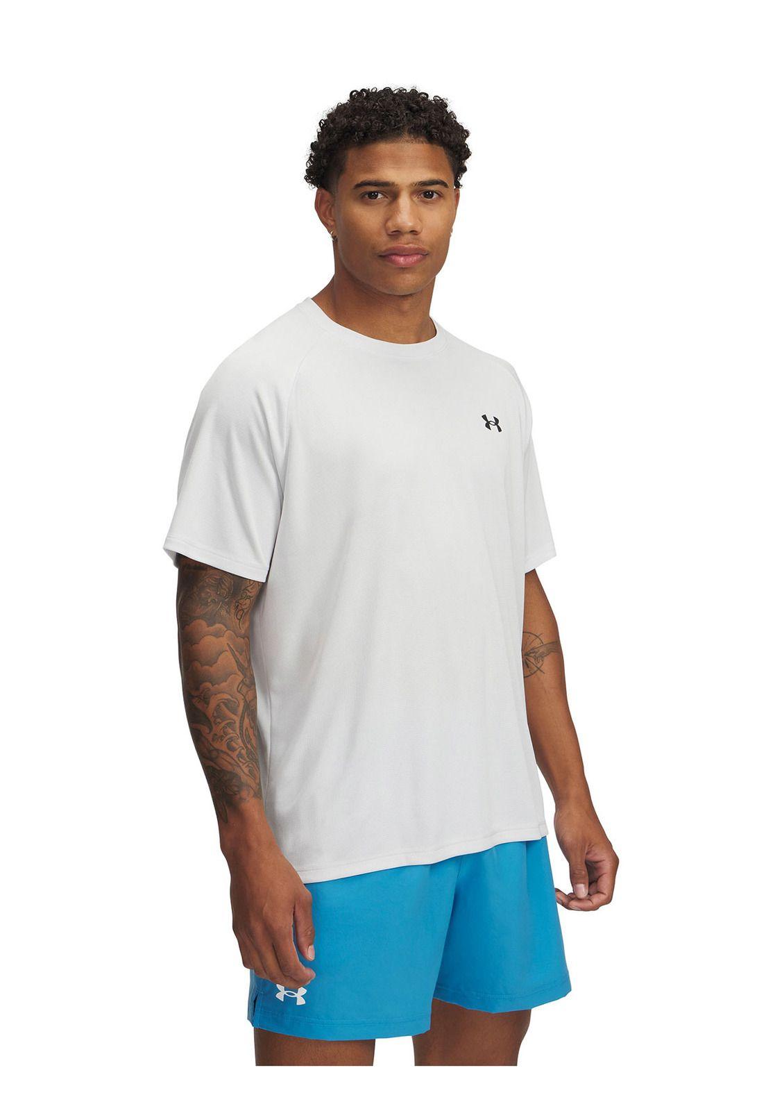 Polera Manga Corta UA Tech Hombre Gris-0