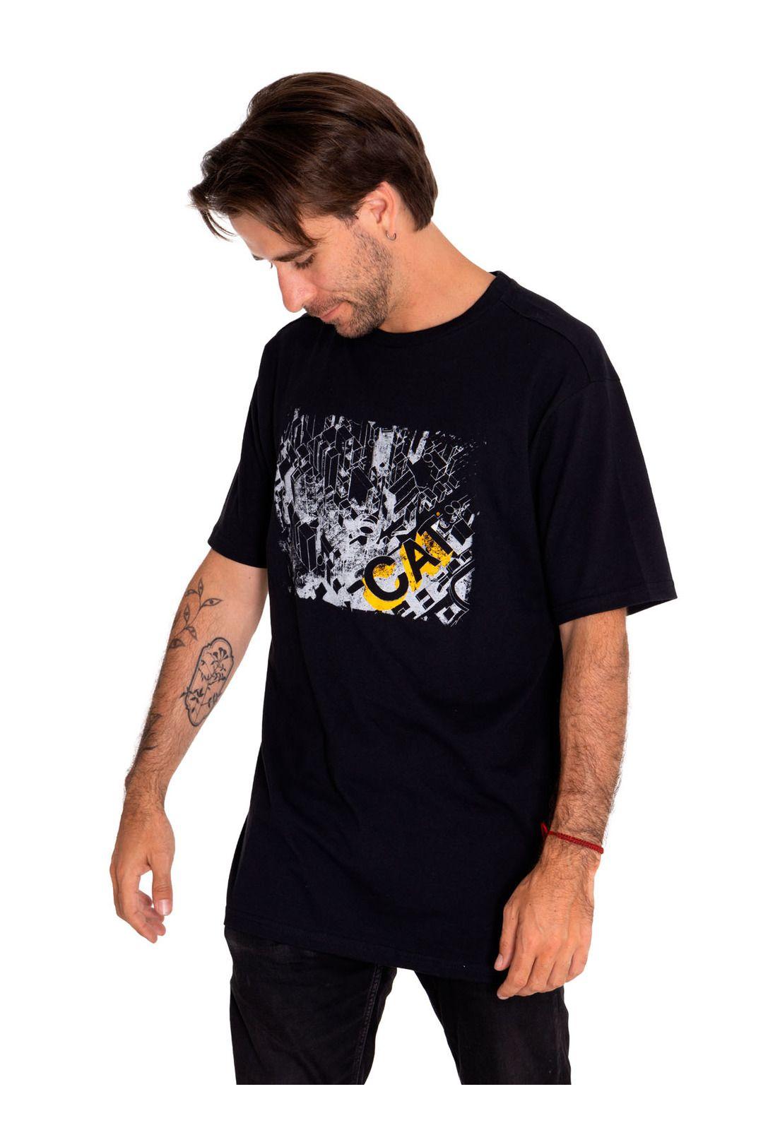 Polera Manga Corta Hombre Random Energy Negro-1