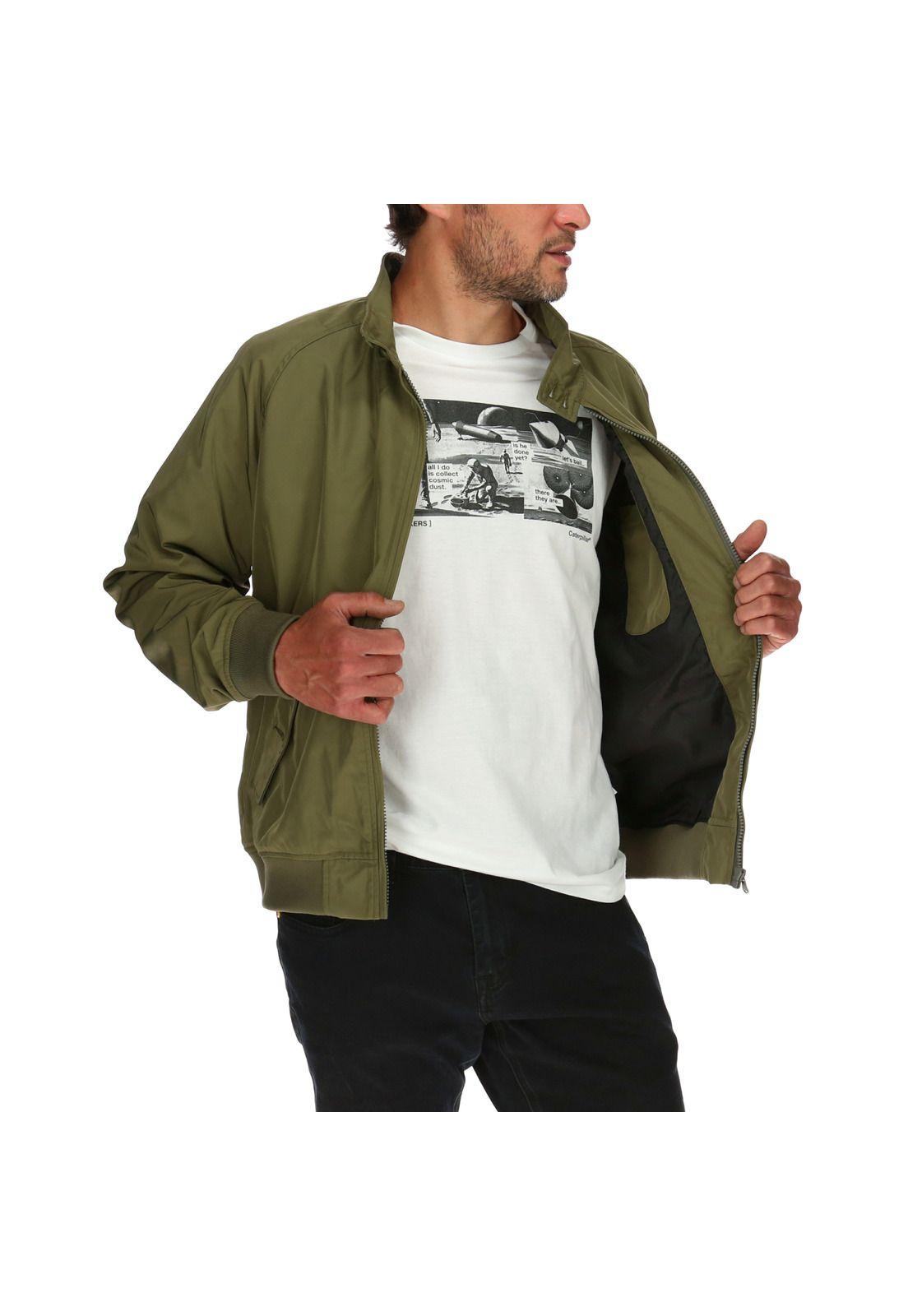 Chaqueta Hombre College Bomber Verde-3