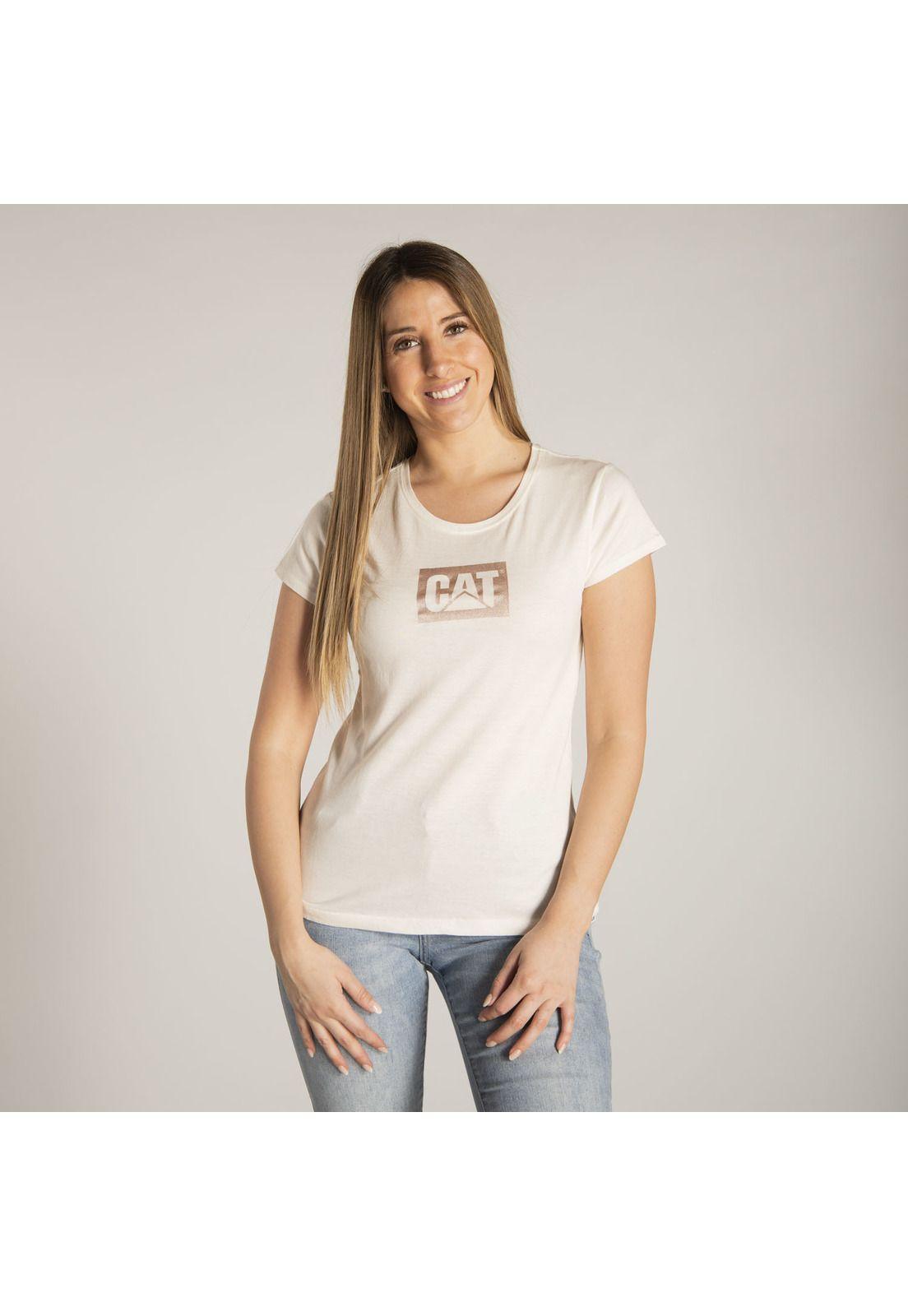 Polera M/C Mujer Metallic Branded Box Blanco-0