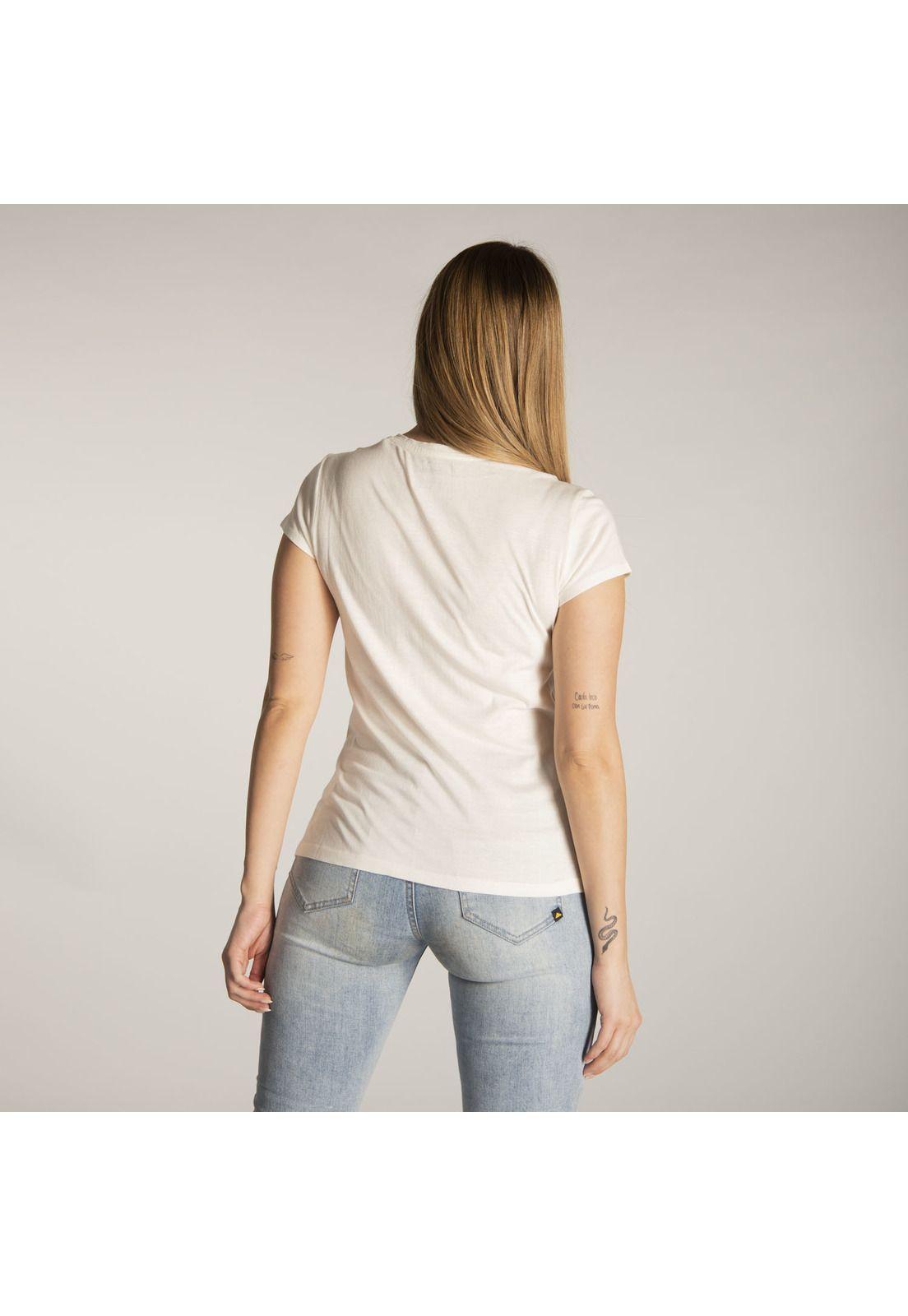 Polera M/C Mujer Metallic Branded Box Blanco-2