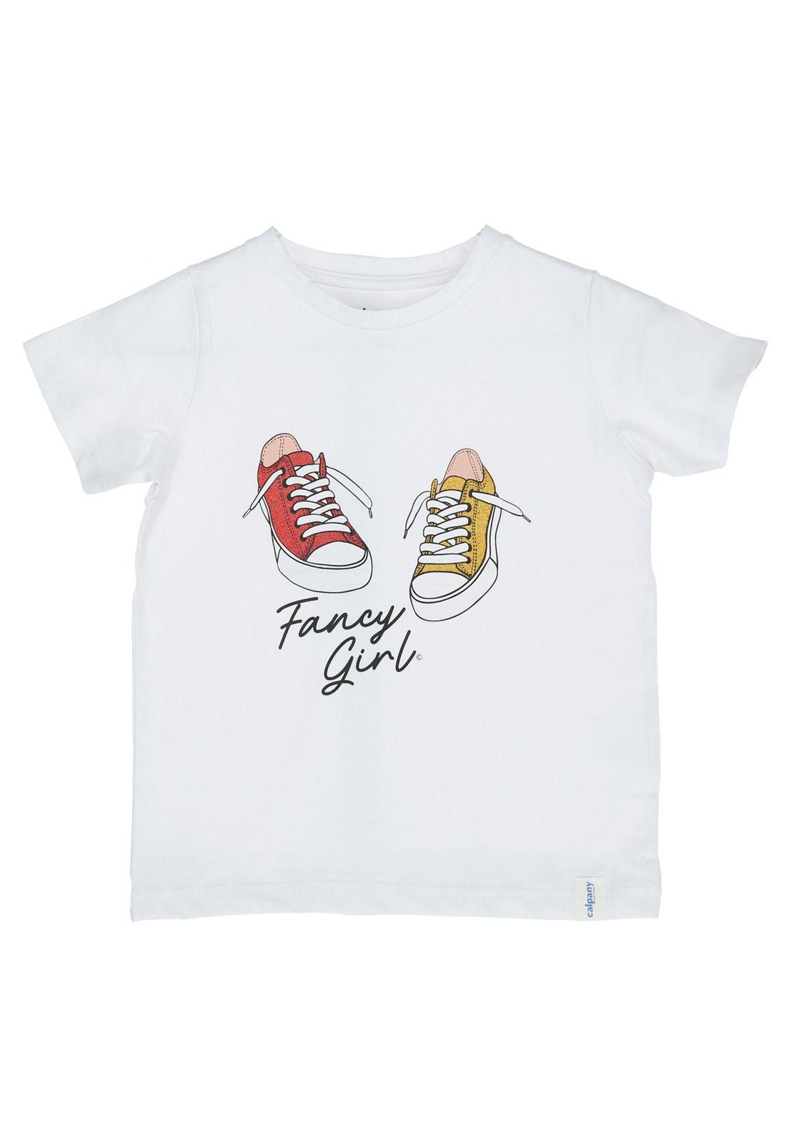 Polera M/C Niña Sneakers Blanco-0