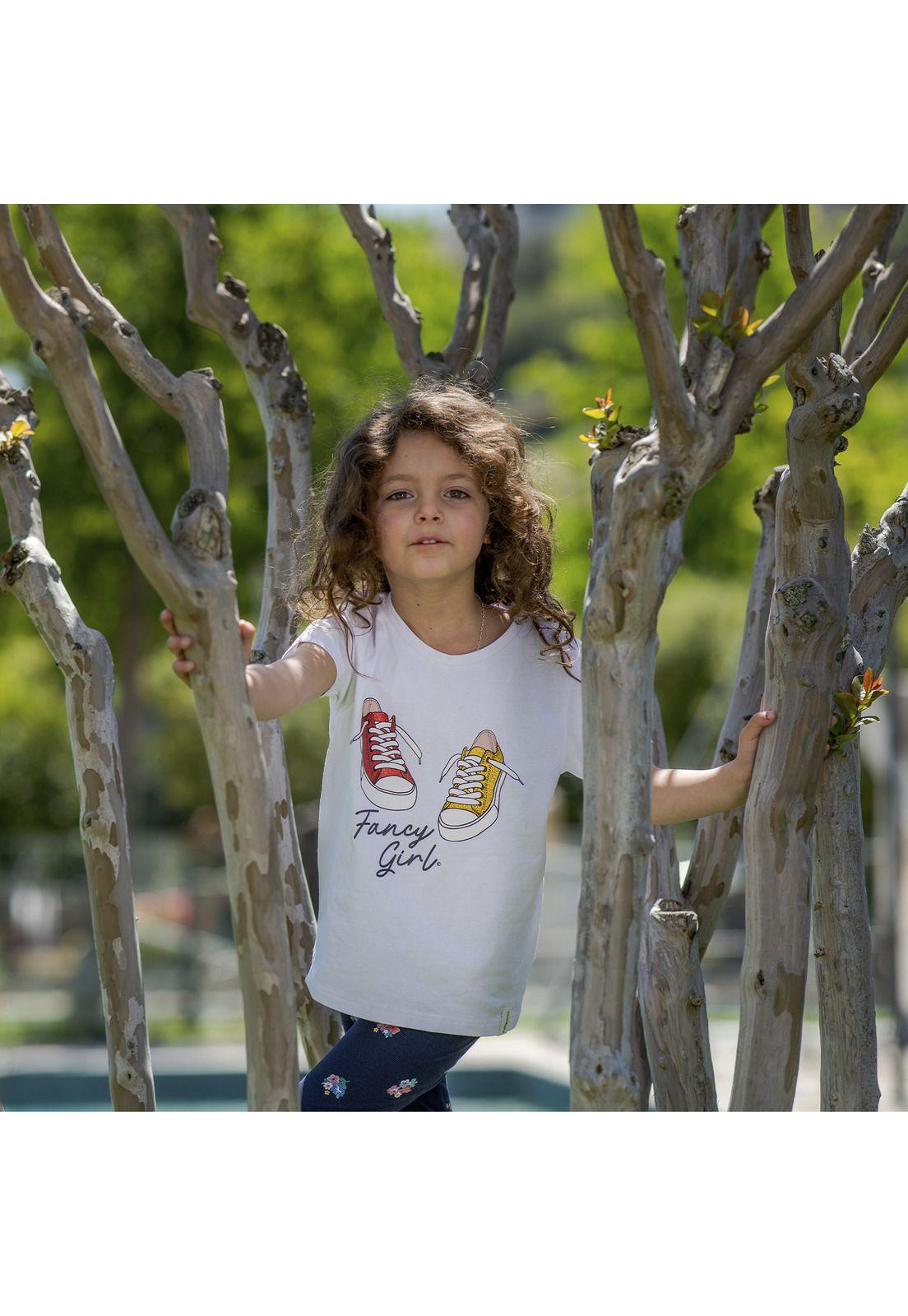 Polera M/C Niña Sneakers Blanco-2