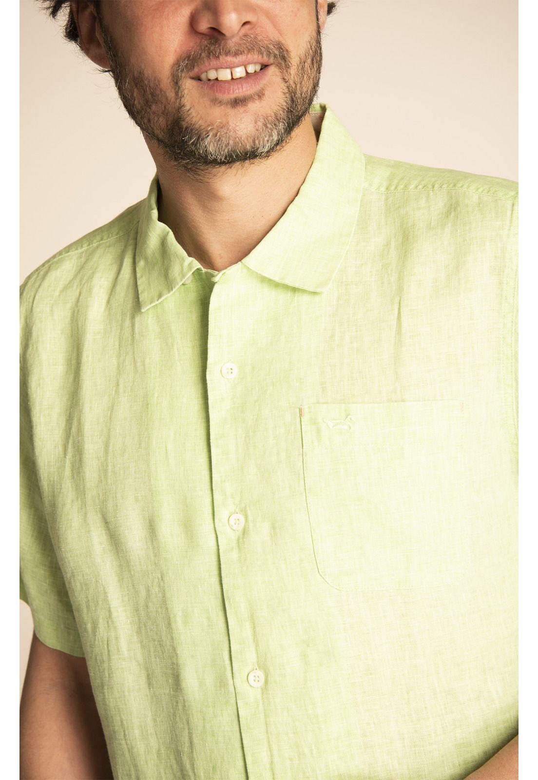 Camisa Lino Orgánico Hombre Linendyed Verde-3