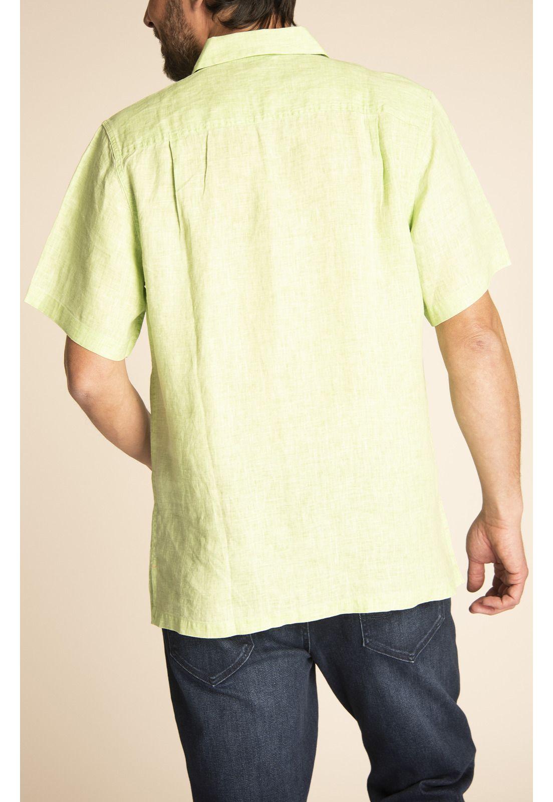Camisa Lino Orgánico Hombre Linendyed Verde-5