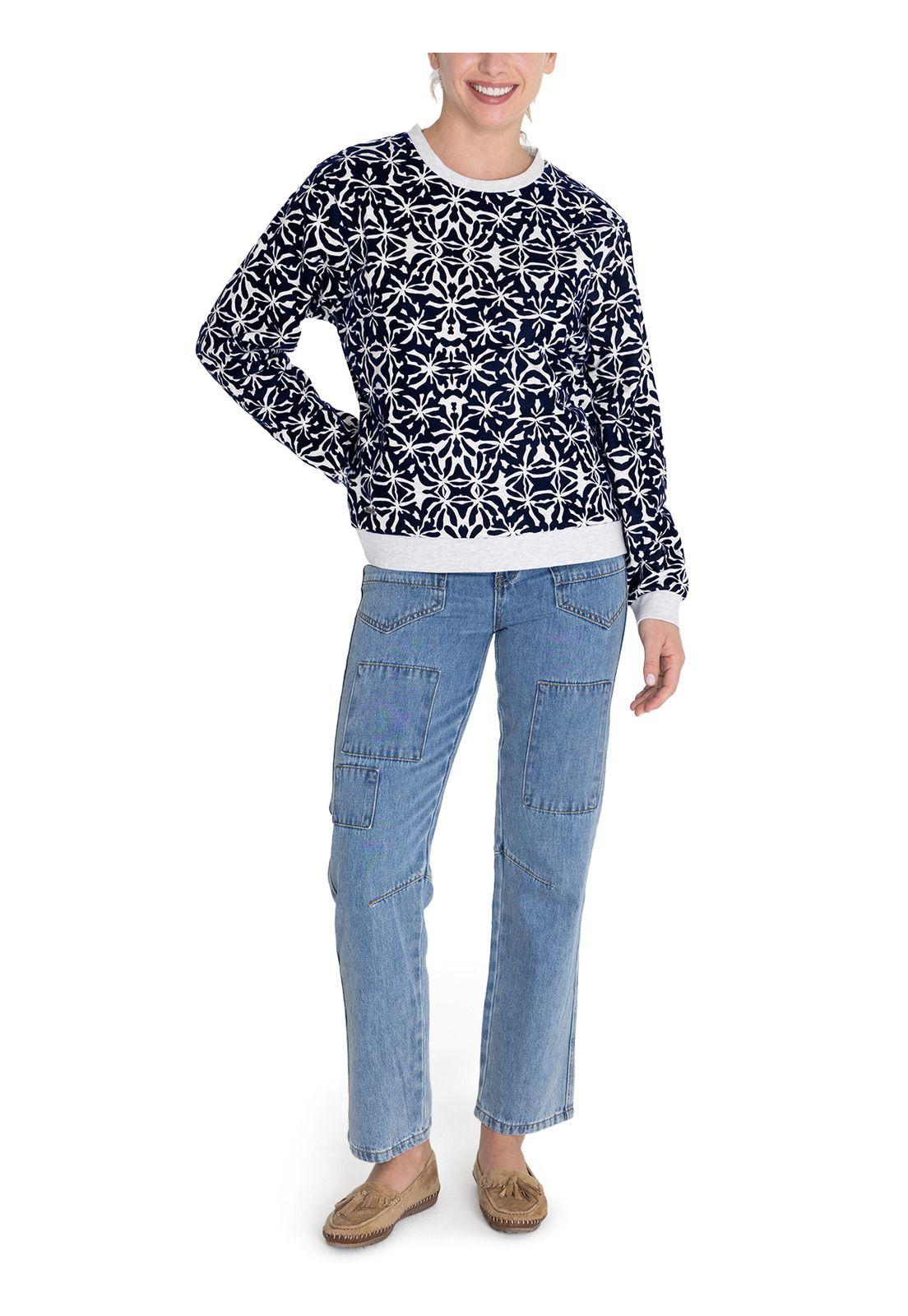 Polerón Algodón Orgánico Azul North Mujer -8