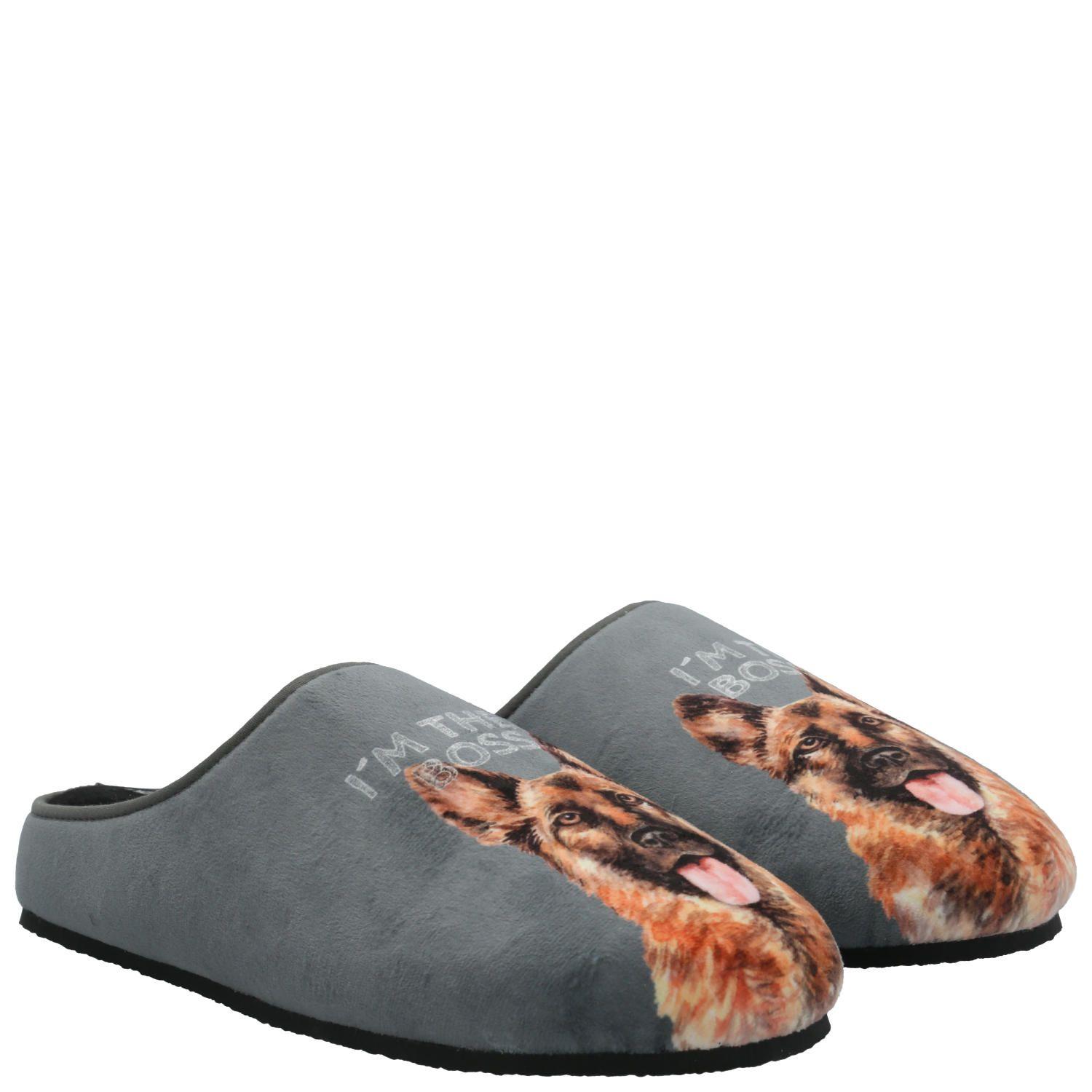 Pantufla Hombre Hp Slipper Shepherd Gris-0