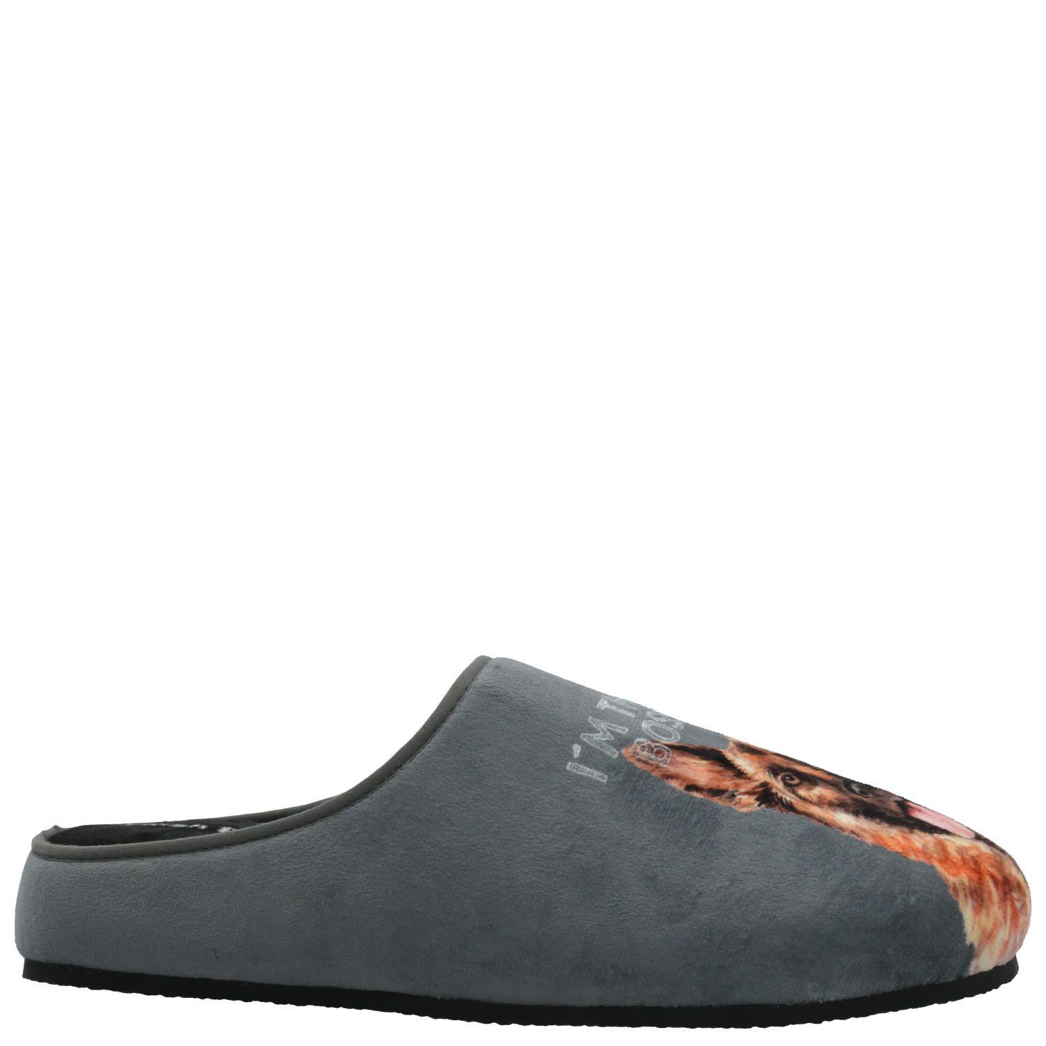Pantufla Hombre Hp Slipper Shepherd Gris-1