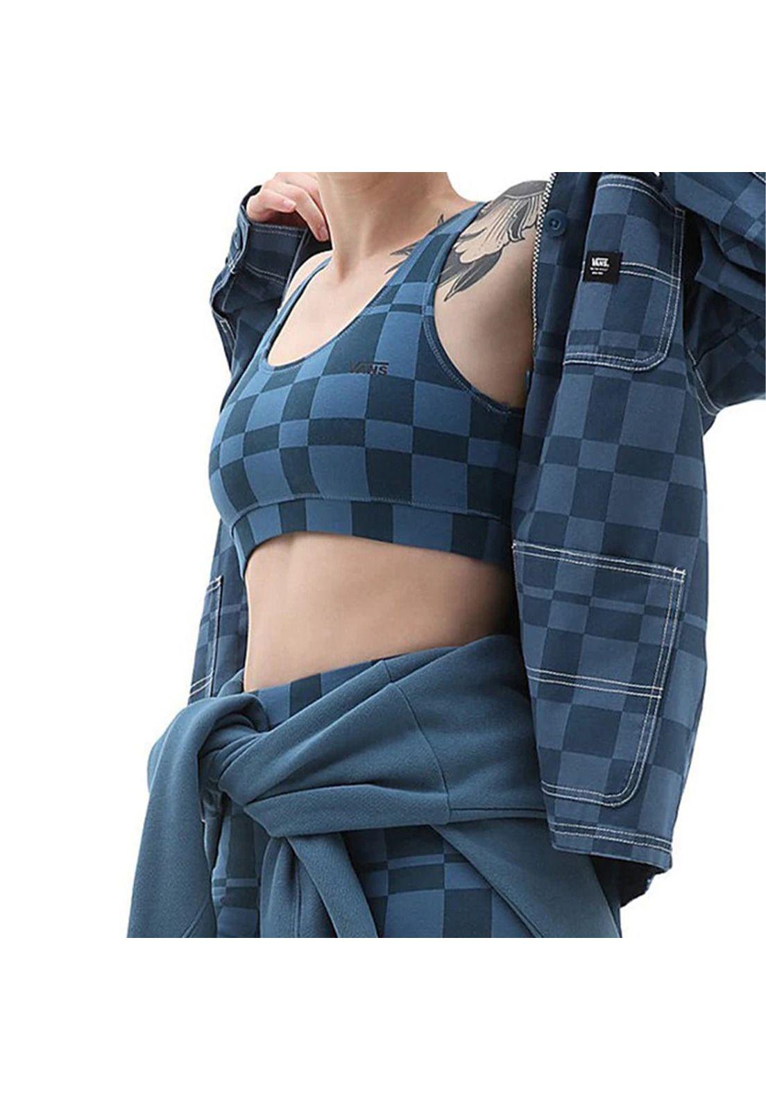 Polera Sin Mangas Wm Flying V Print Br Azul Mujer-0