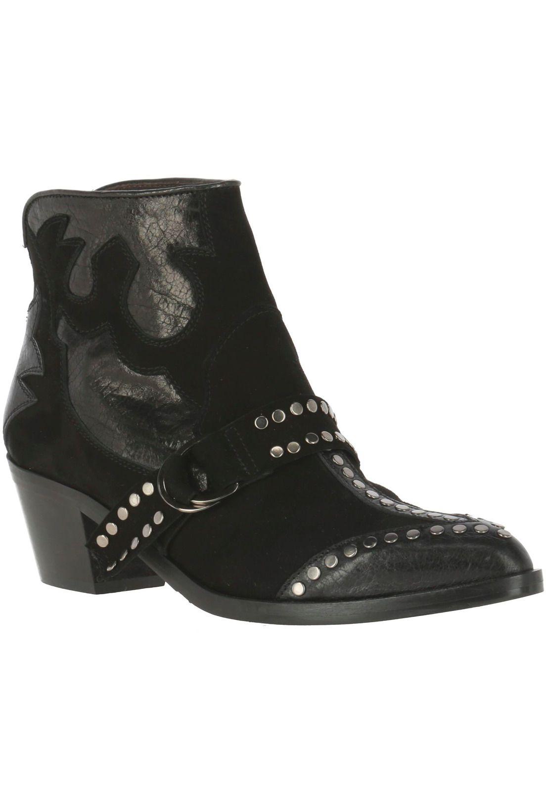 Botin Mujer Cuero Wanda Negro-0