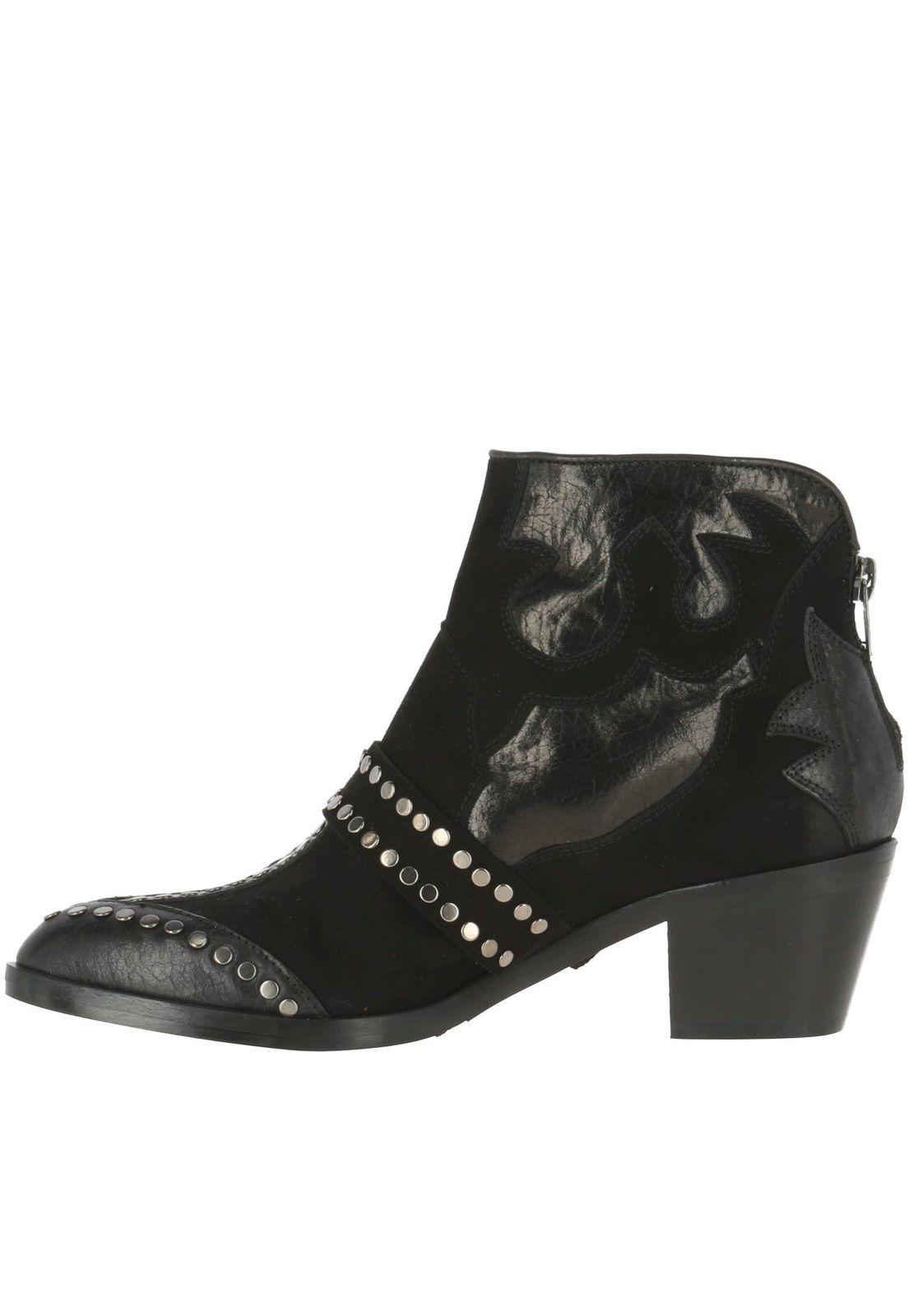 Botin Mujer Cuero Wanda Negro-3