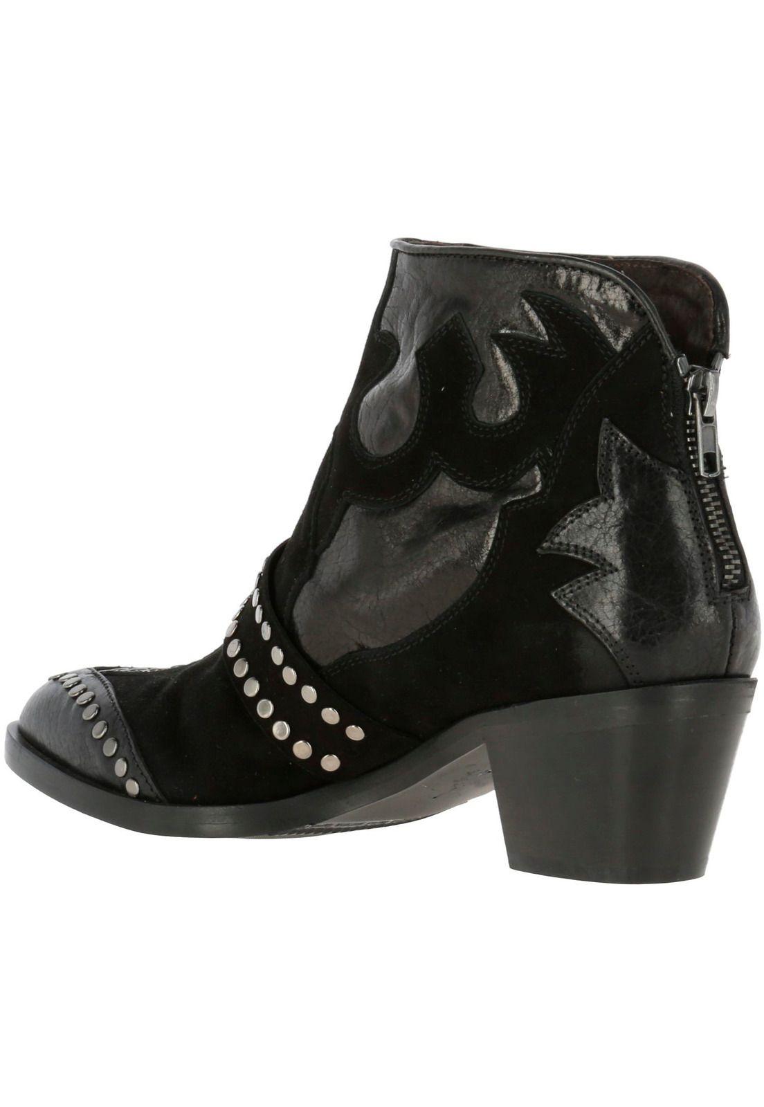 Botin Mujer Cuero Wanda Negro-4