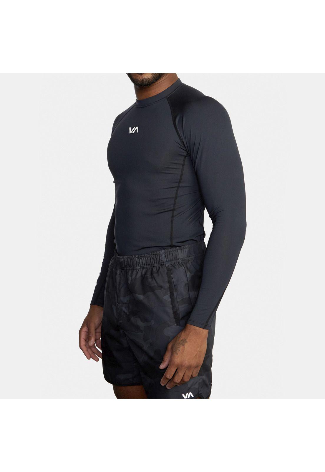 Polera Deportiva M/L Hombre Rashguard Negro-3