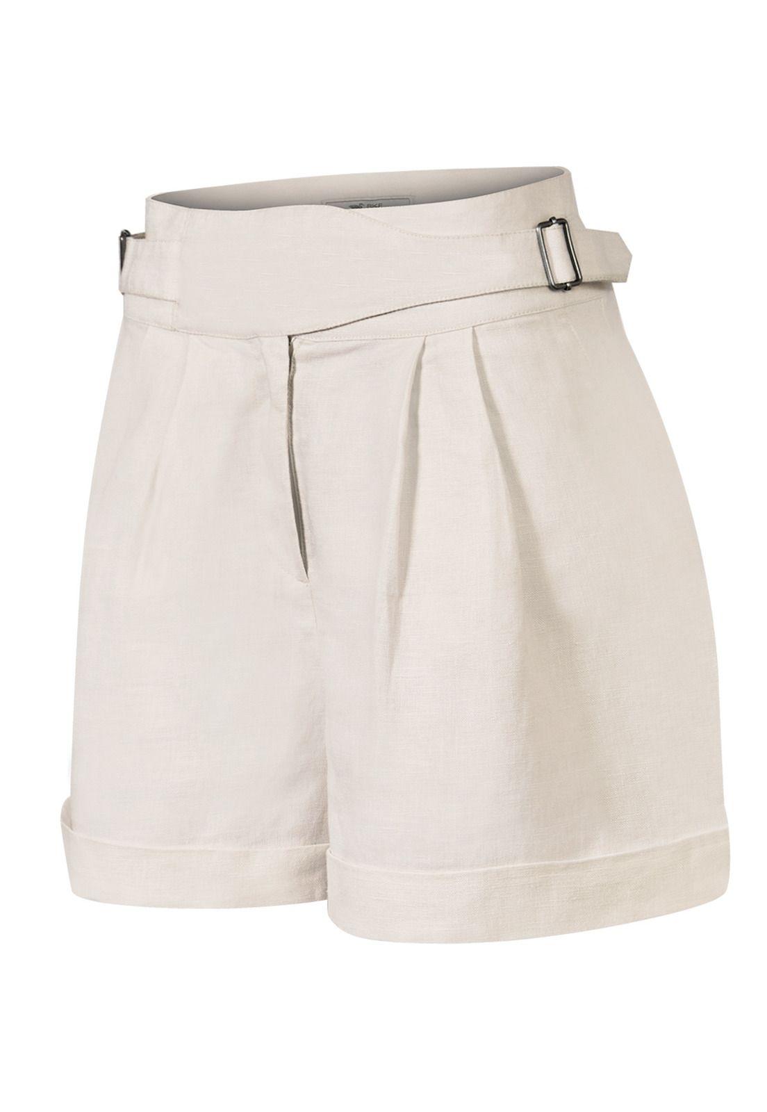 Short Lino Orgánico Beige Anoum Mujer -0