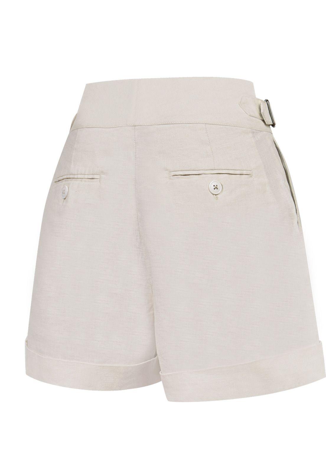 Short Lino Orgánico Beige Anoum Mujer -1