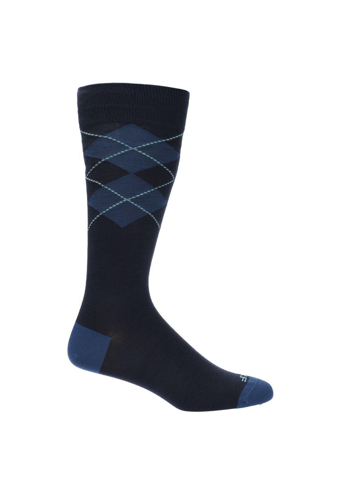 Calcetin Casual Rfv23H Lg Rombo Azul Hombre-0