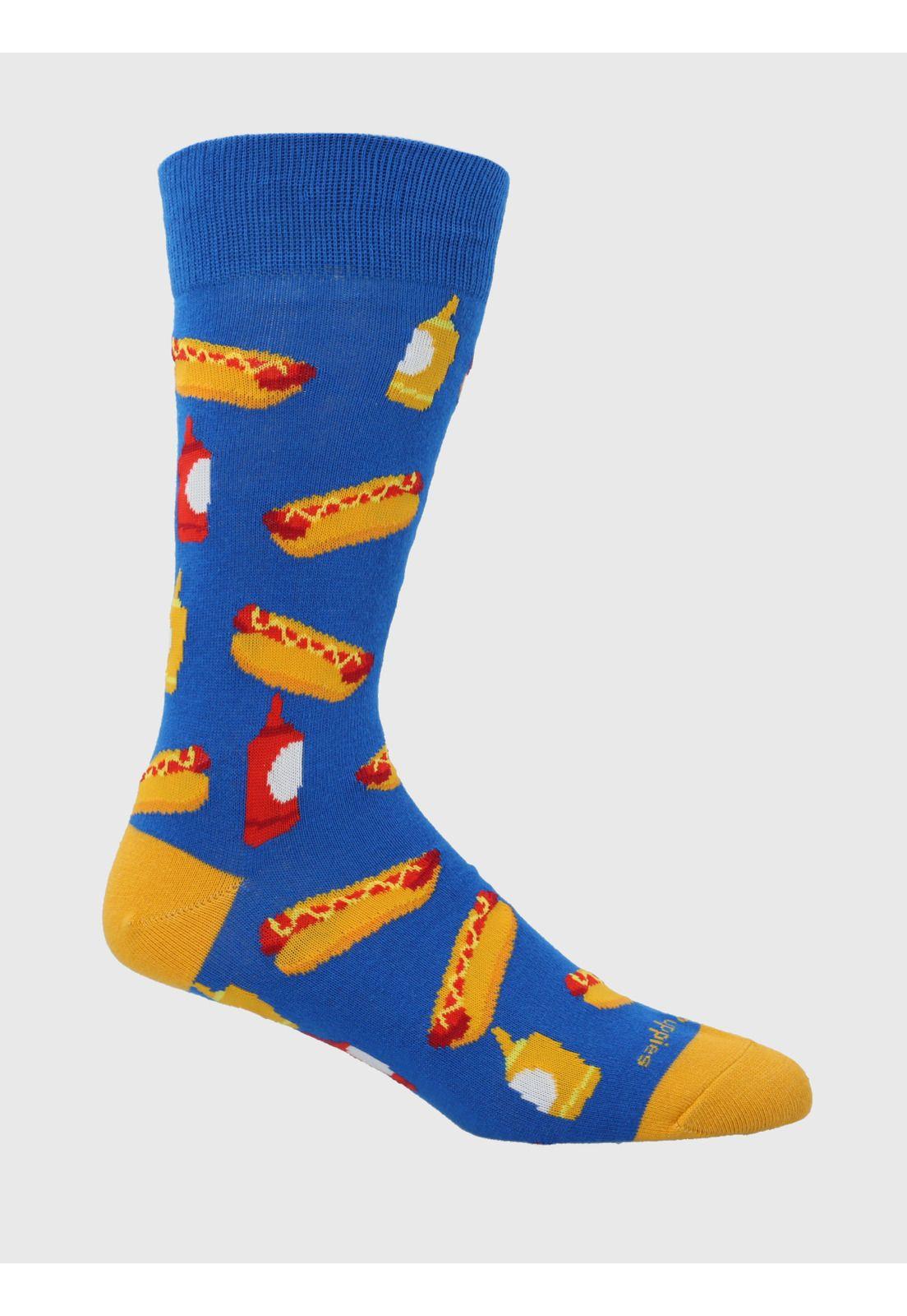 Calcetin Azul Hotdog Hombre-0