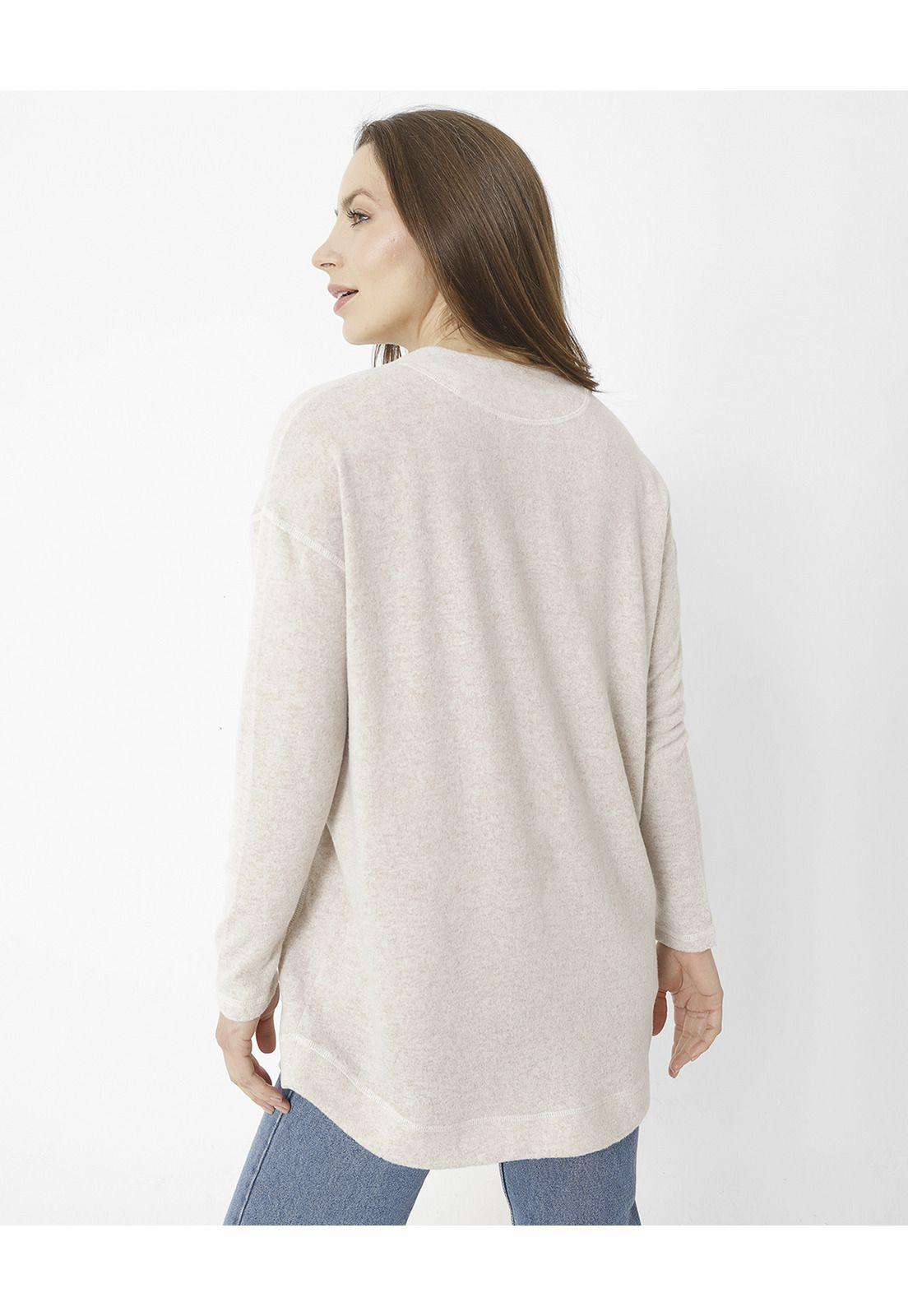 Sweater Weekender Hacci Open Blanco Mujer-1
