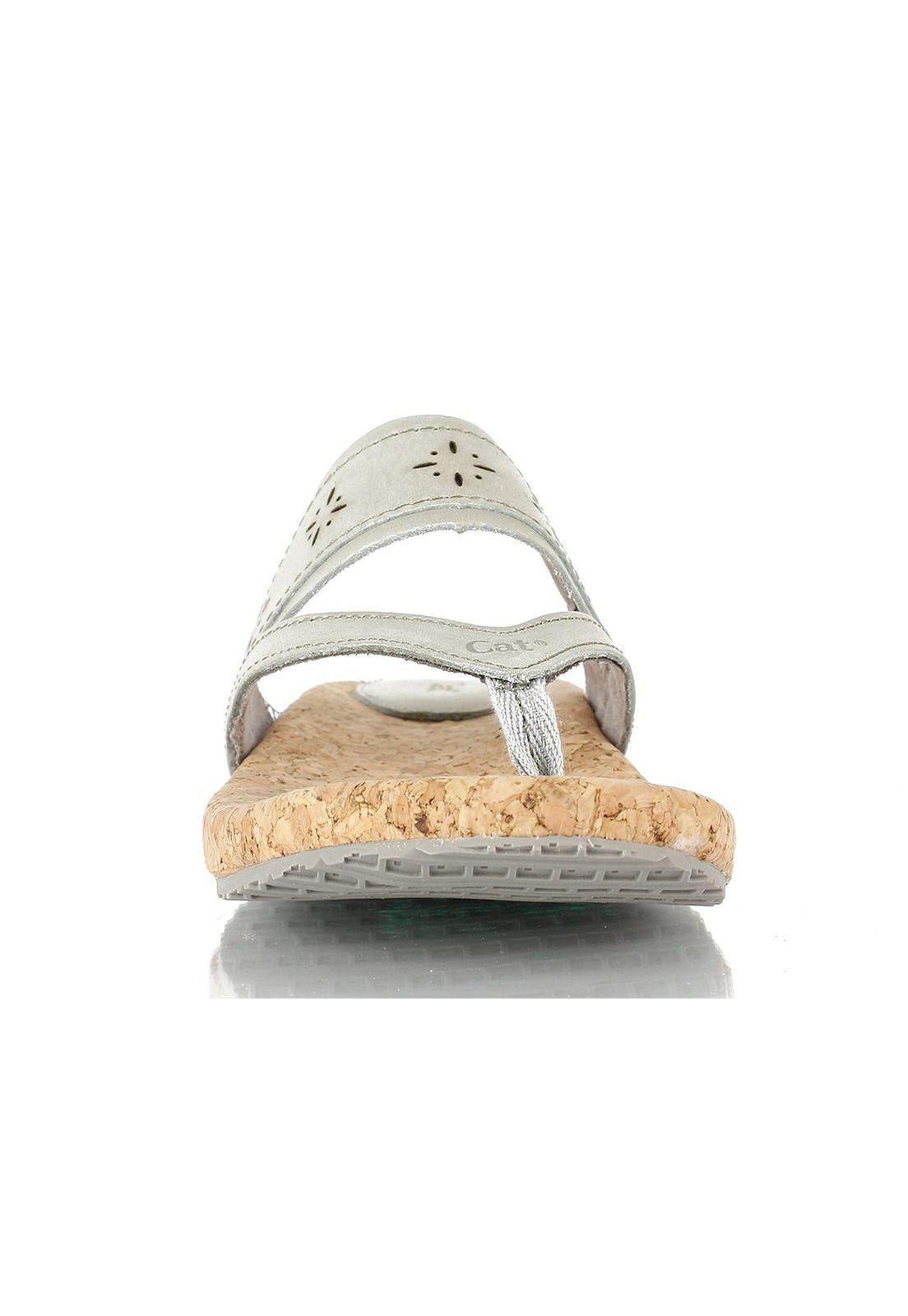 Sandalia Mujer Casual Tasie Blanco Cat-3