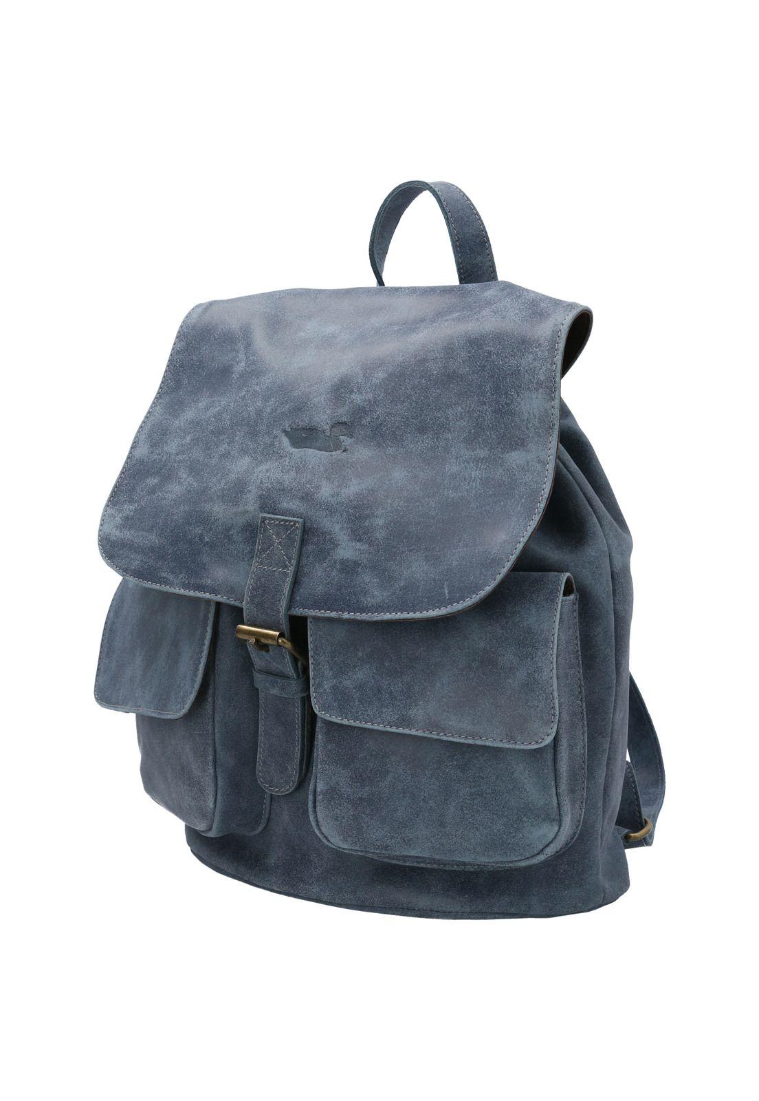 Mochila Cuero Mujer RKF BackPack Azul-1