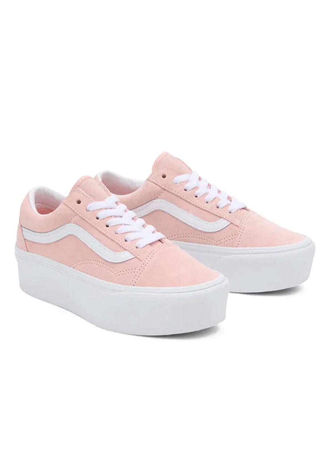 Zapatilla Urbana Mujer Old Skool Stackform Rosa Claro-0