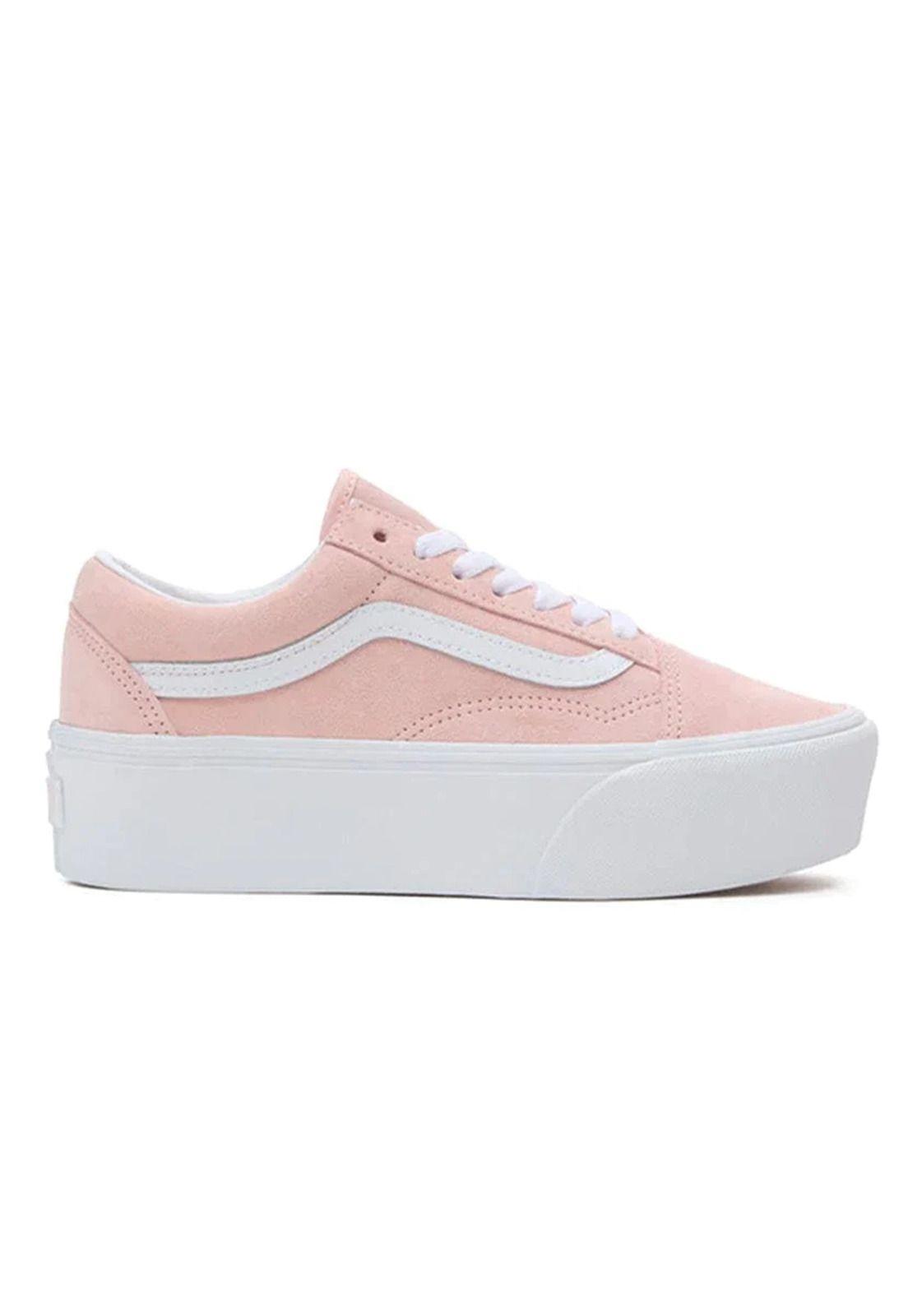 Zapatilla Urbana Mujer Old Skool Stackform Rosa Claro-1