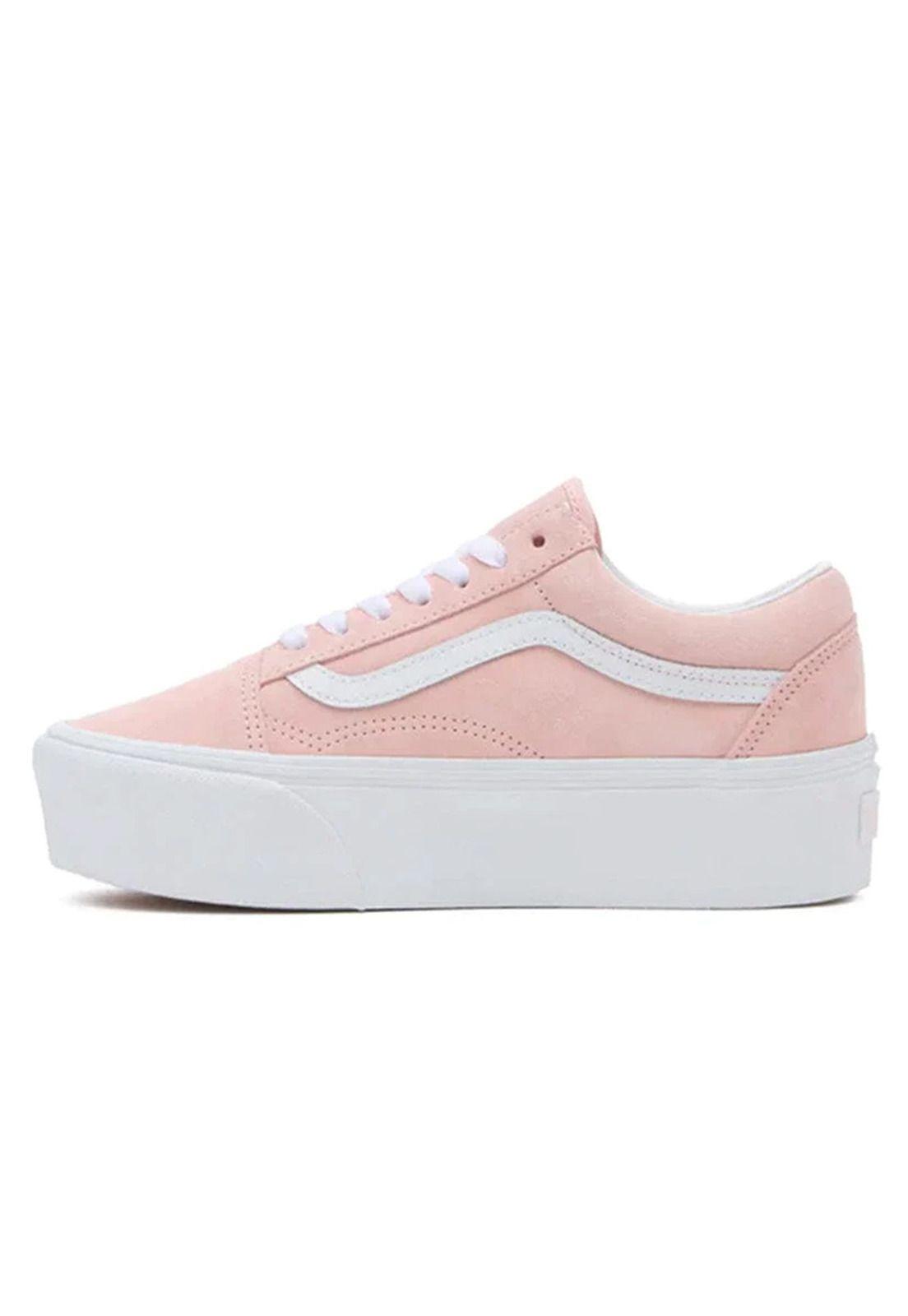 Zapatilla Urbana Mujer Old Skool Stackform Rosa Claro-3