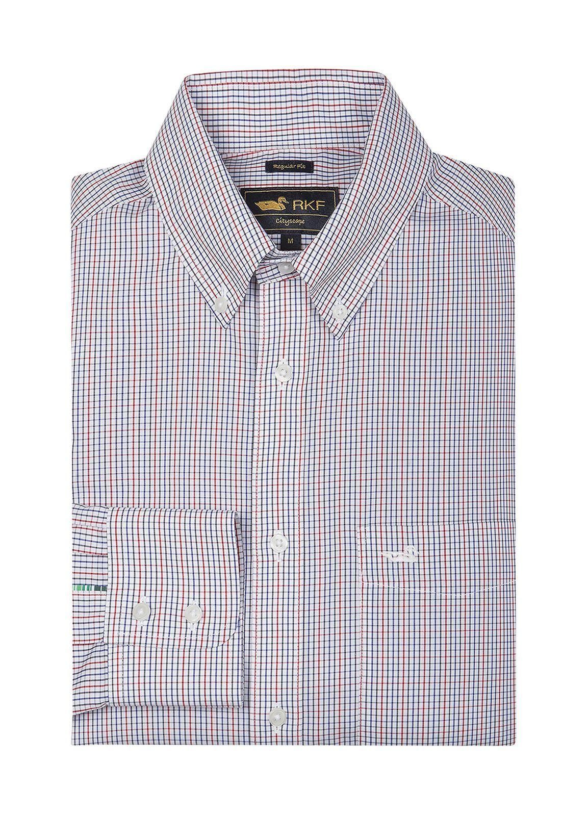 Camisa Libre de Arrugas Azul WF Hombre -0