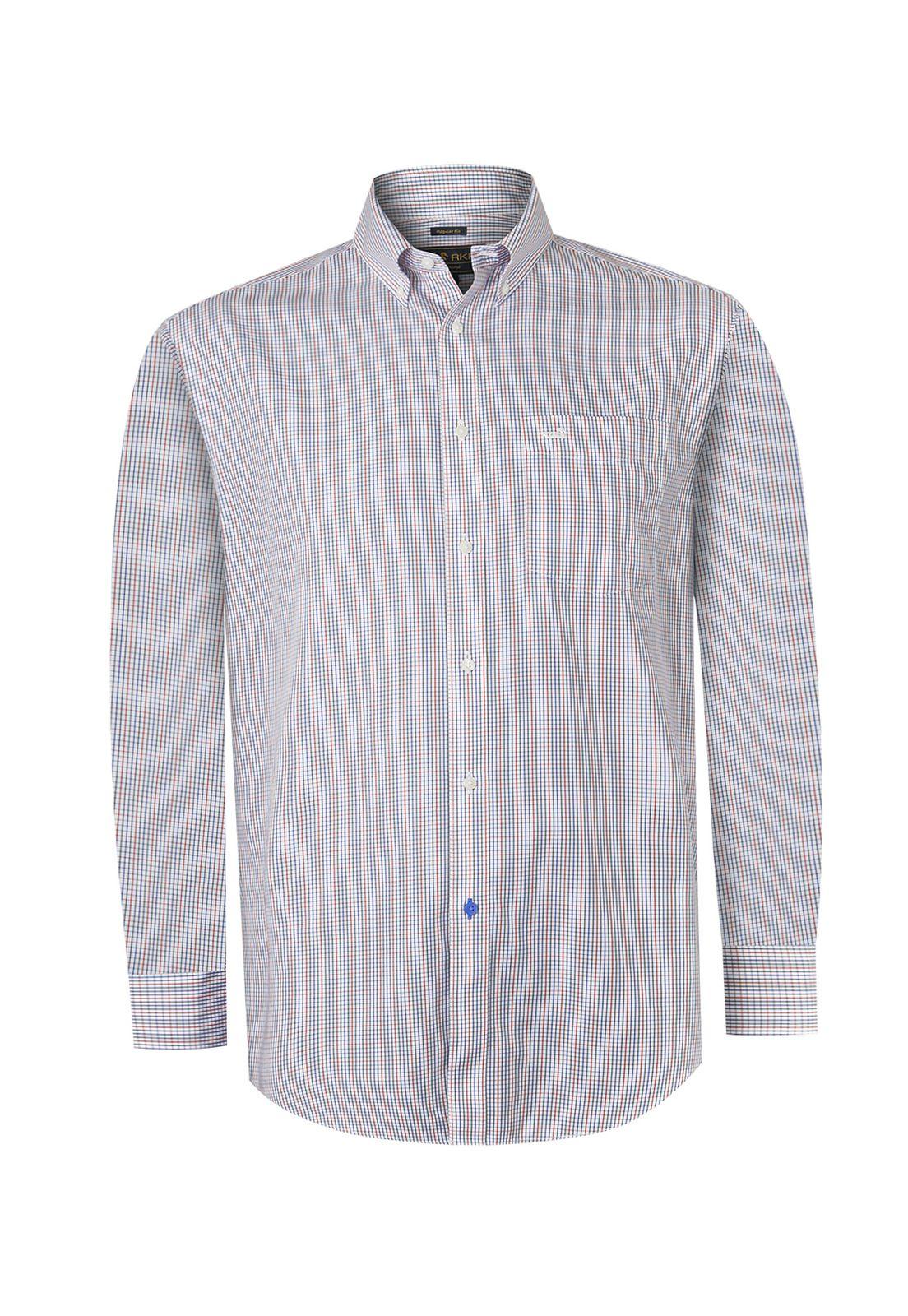 Camisa Libre de Arrugas Azul WF Hombre -1