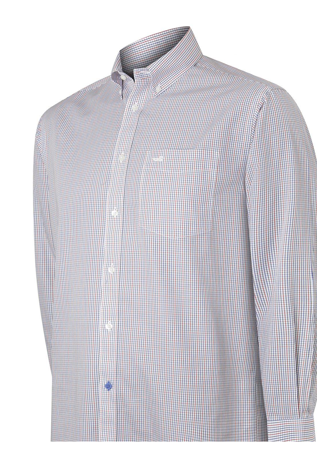 Camisa Libre de Arrugas Azul WF Hombre -4