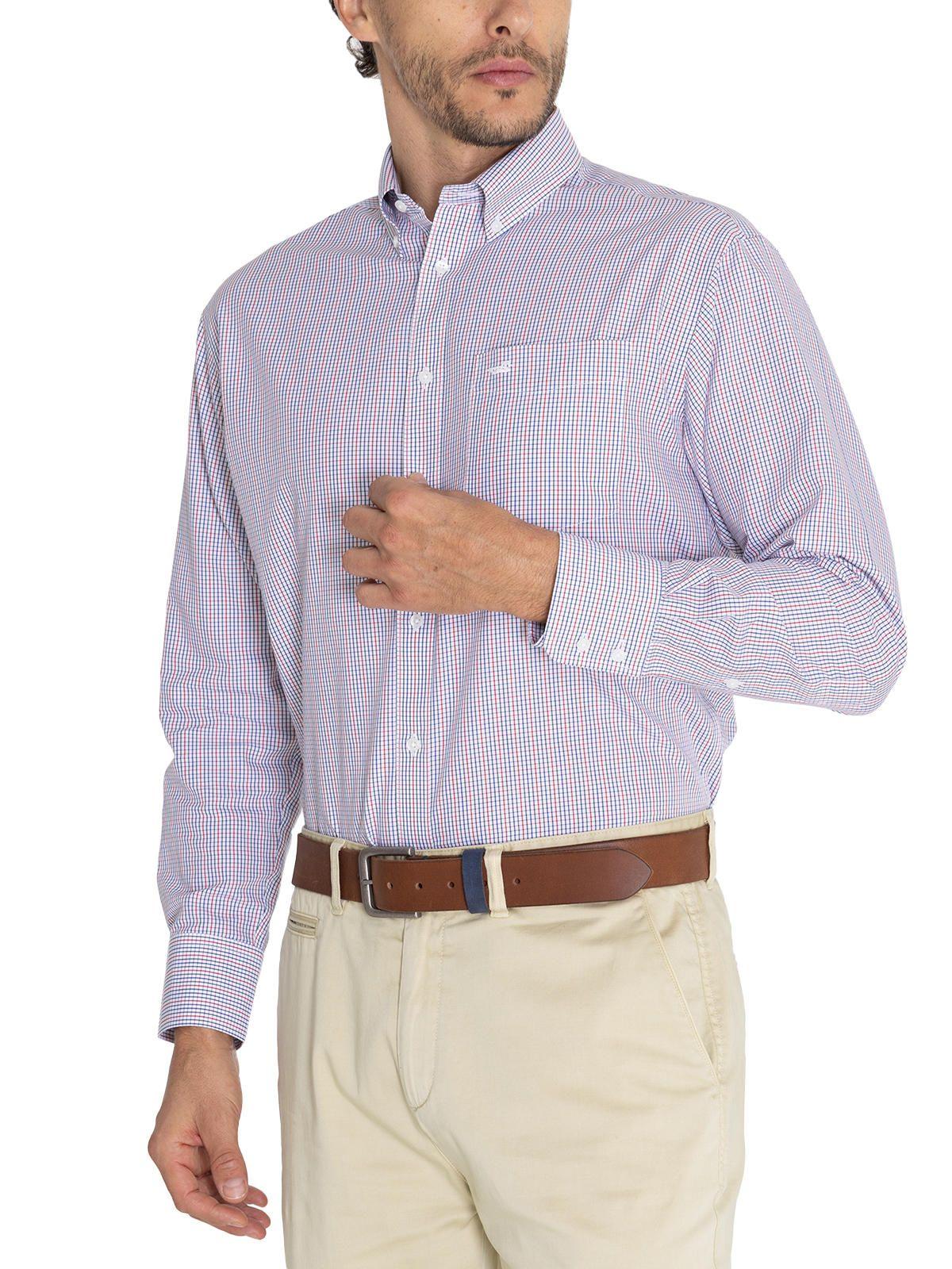 Camisa Libre de Arrugas Azul WF Hombre -5