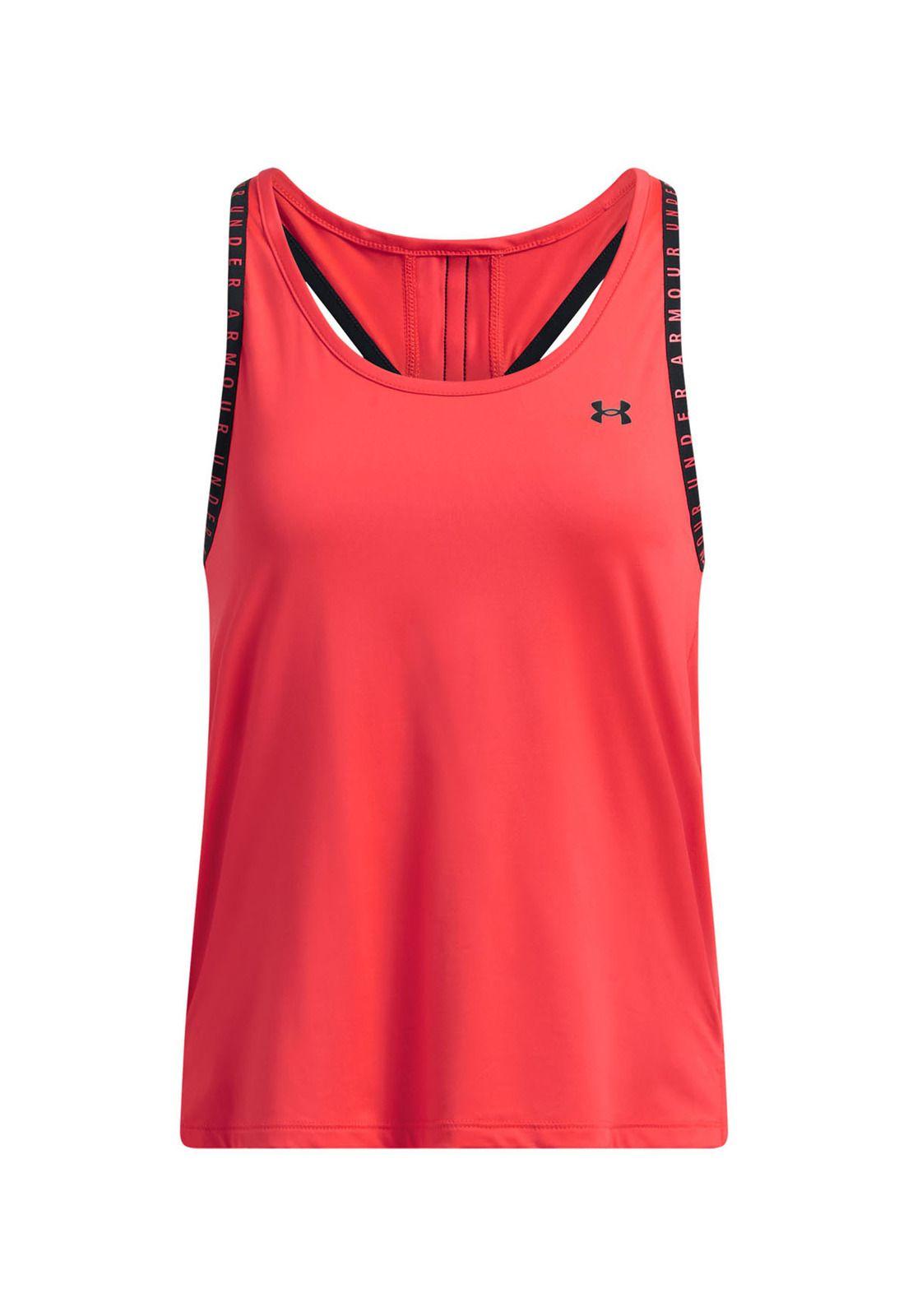 Polera sin mangas Knockout para mujer Rojo-0